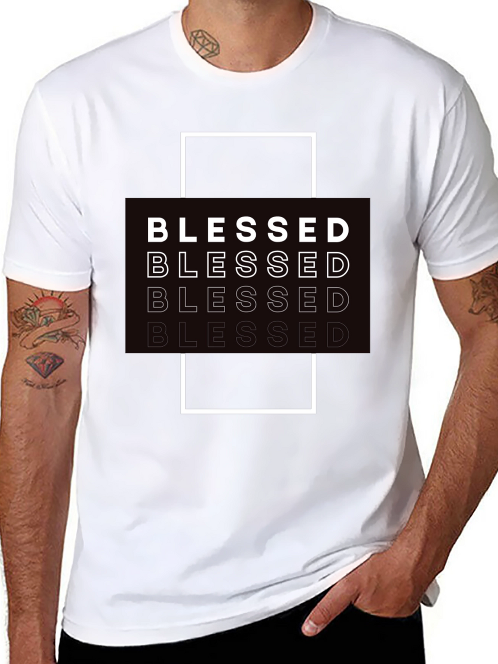 Blessed Graphic Print Black T-Shirt