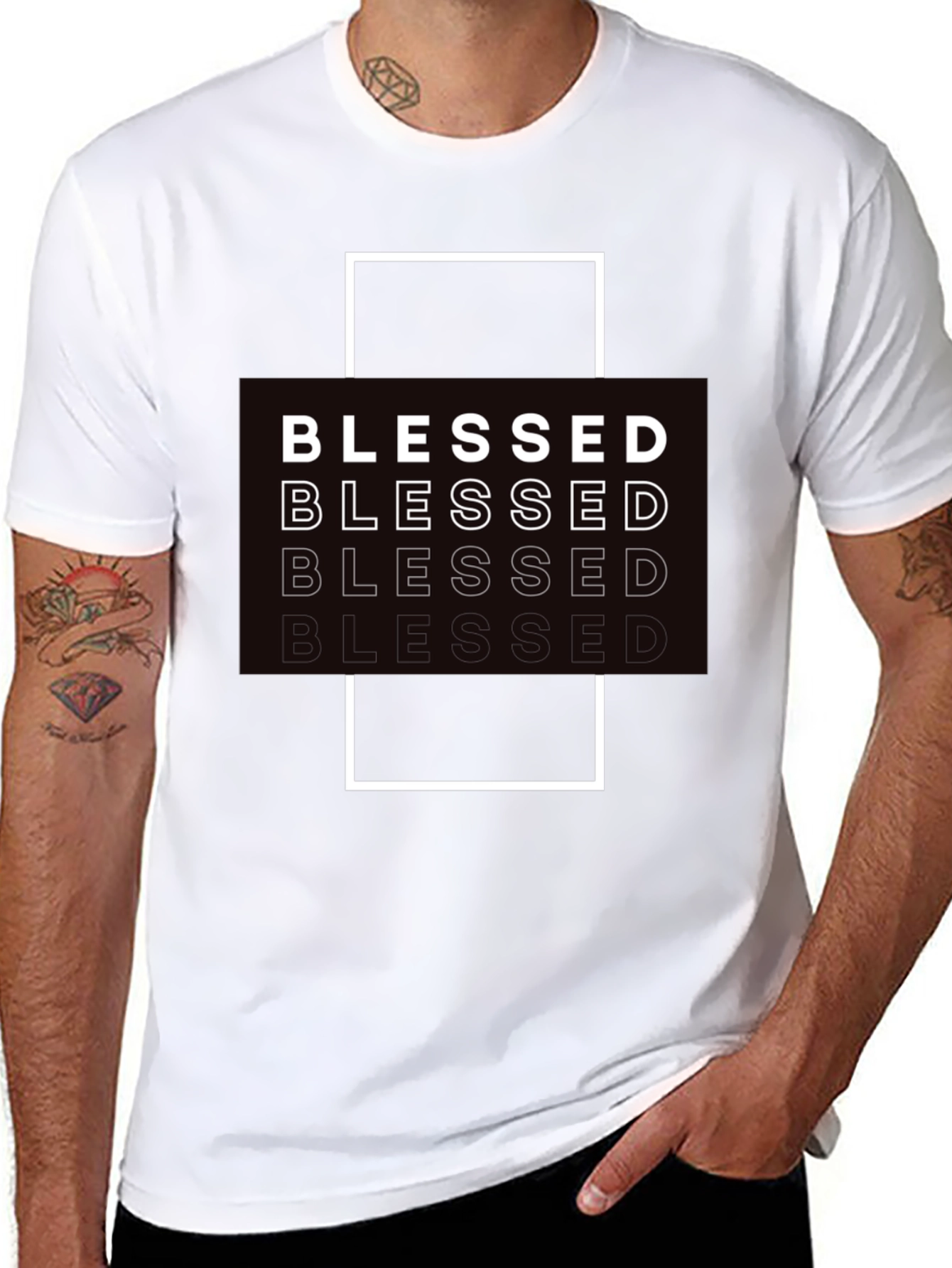 Blessed Graphic Print Black T-Shirt