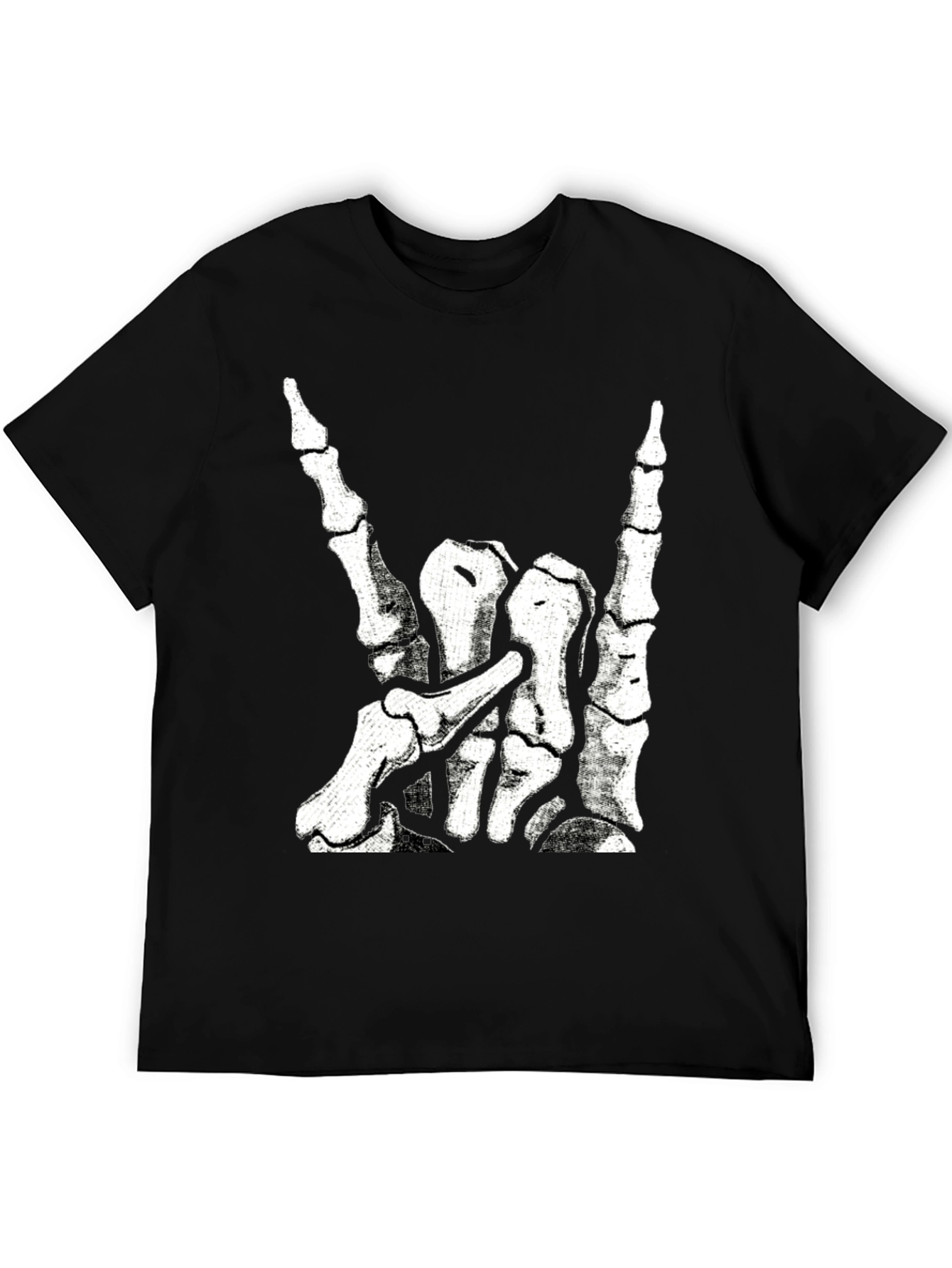 Rock On Skeleton Hand Graphic T-Shirt