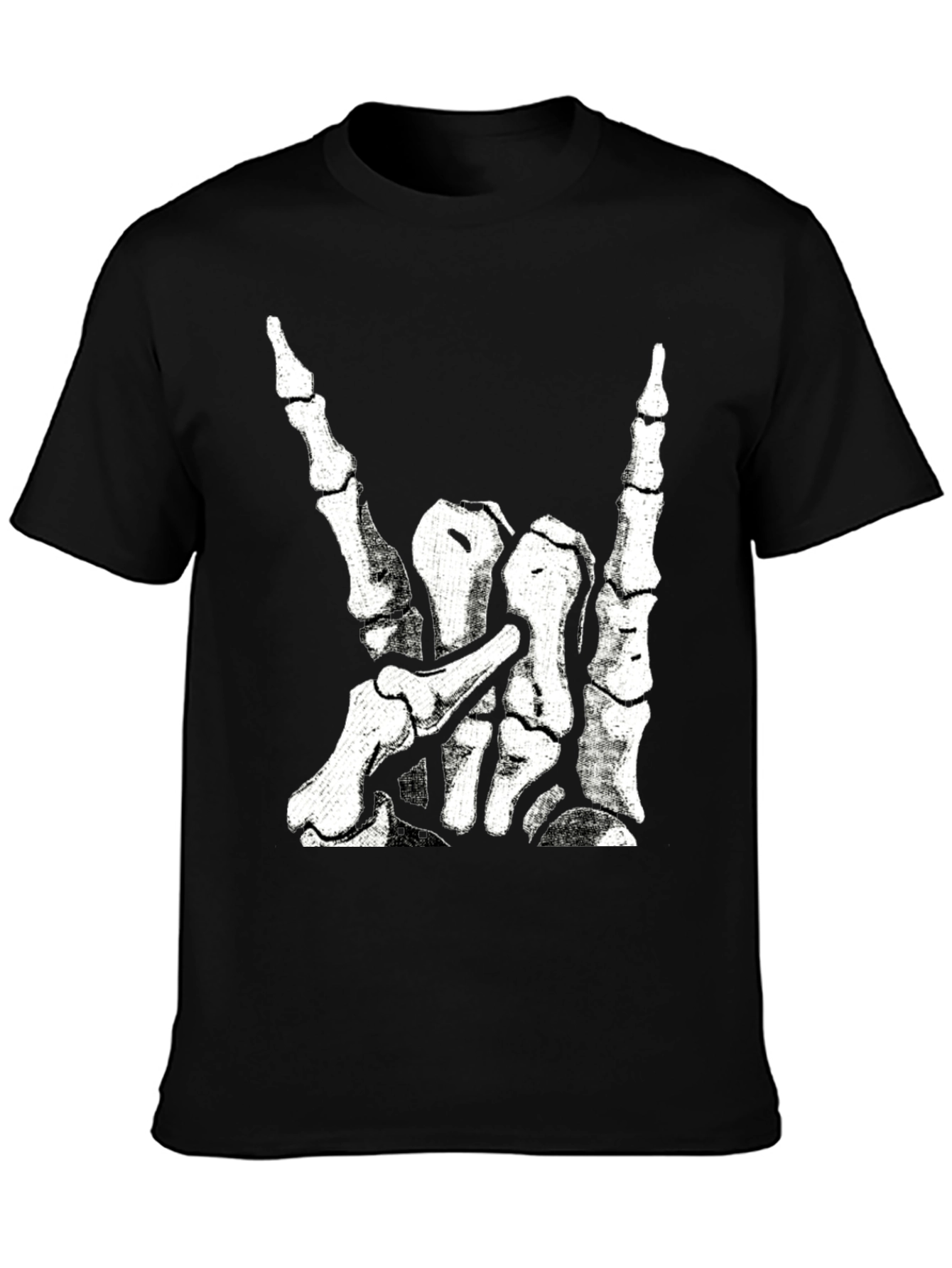 Rock On Skeleton Hand Graphic T-Shirt