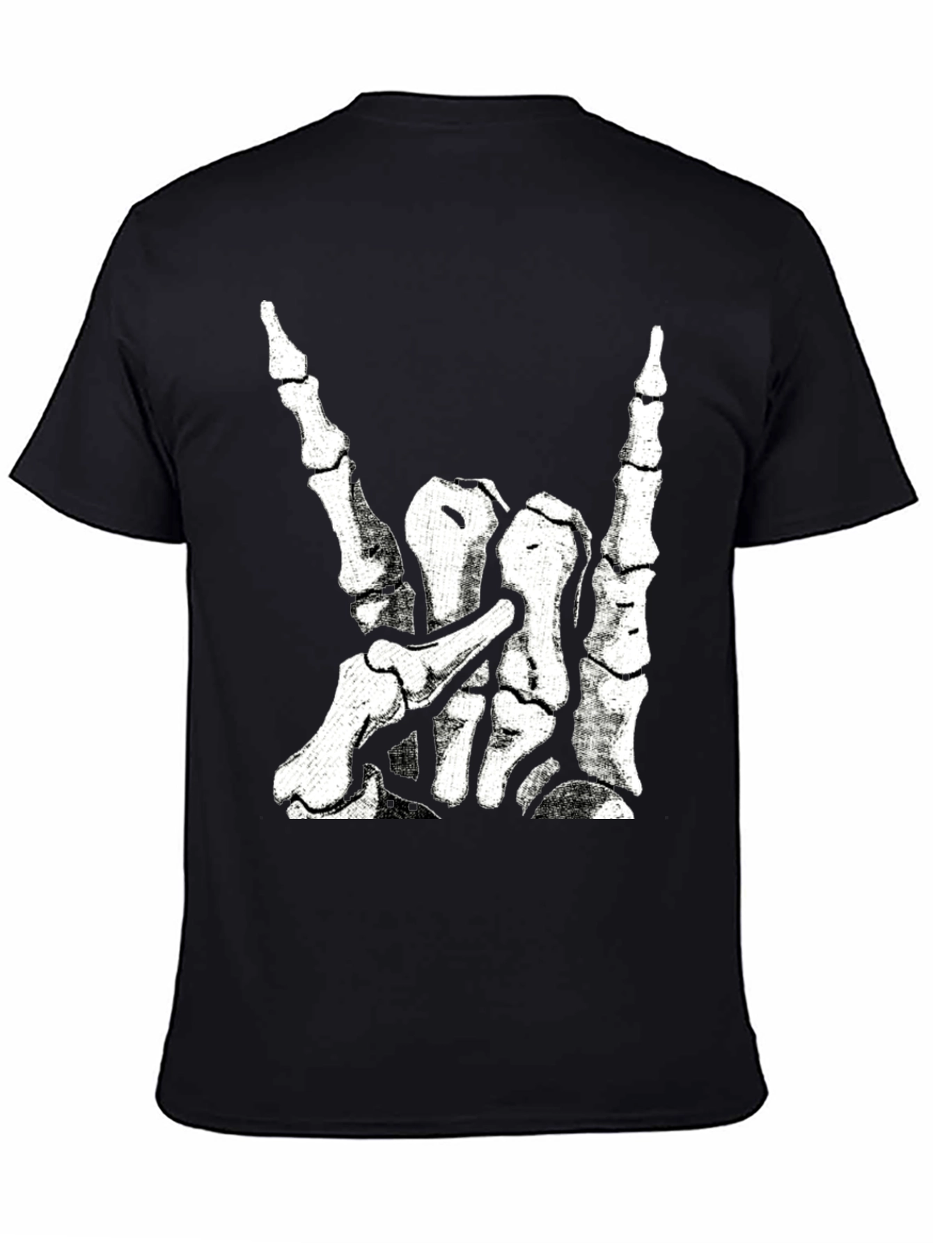 Rock On Skeleton Hand Graphic T-Shirt