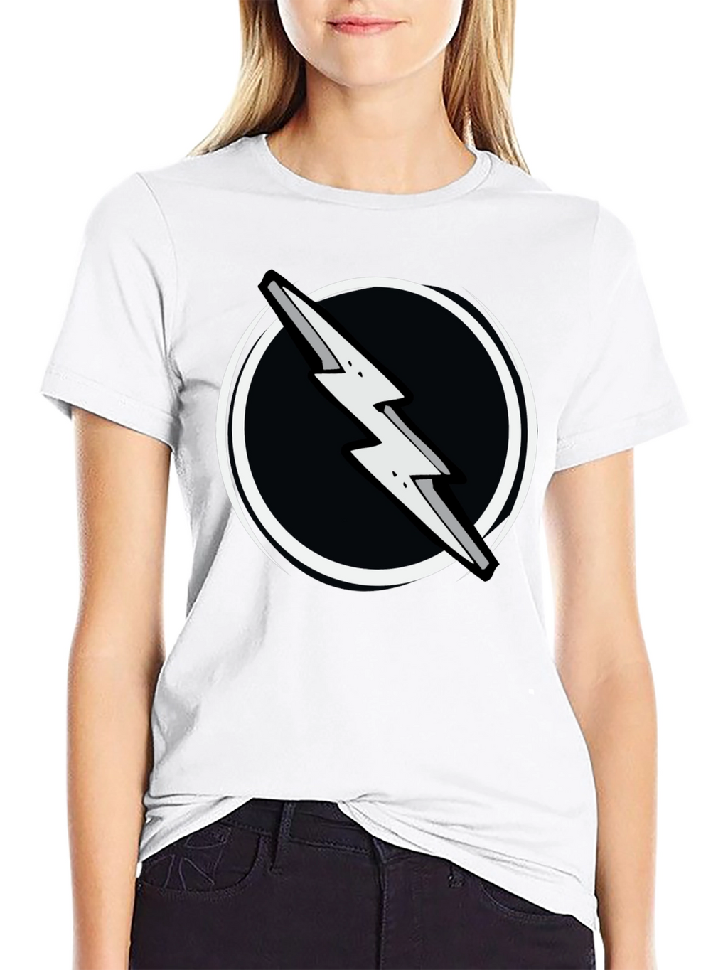 Lightning Bolt Graphic Tee - Black