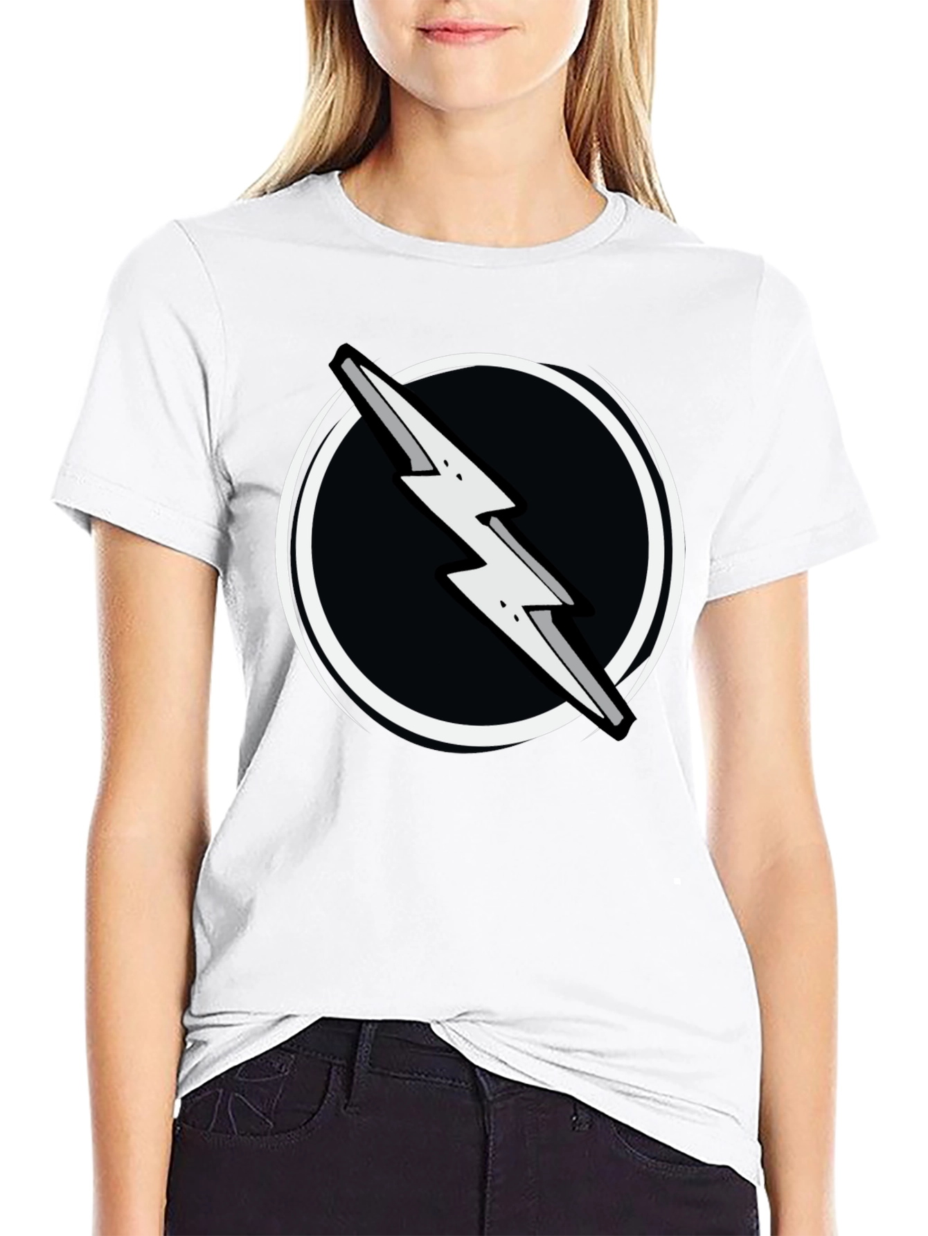 Lightning Bolt Graphic Tee - Black