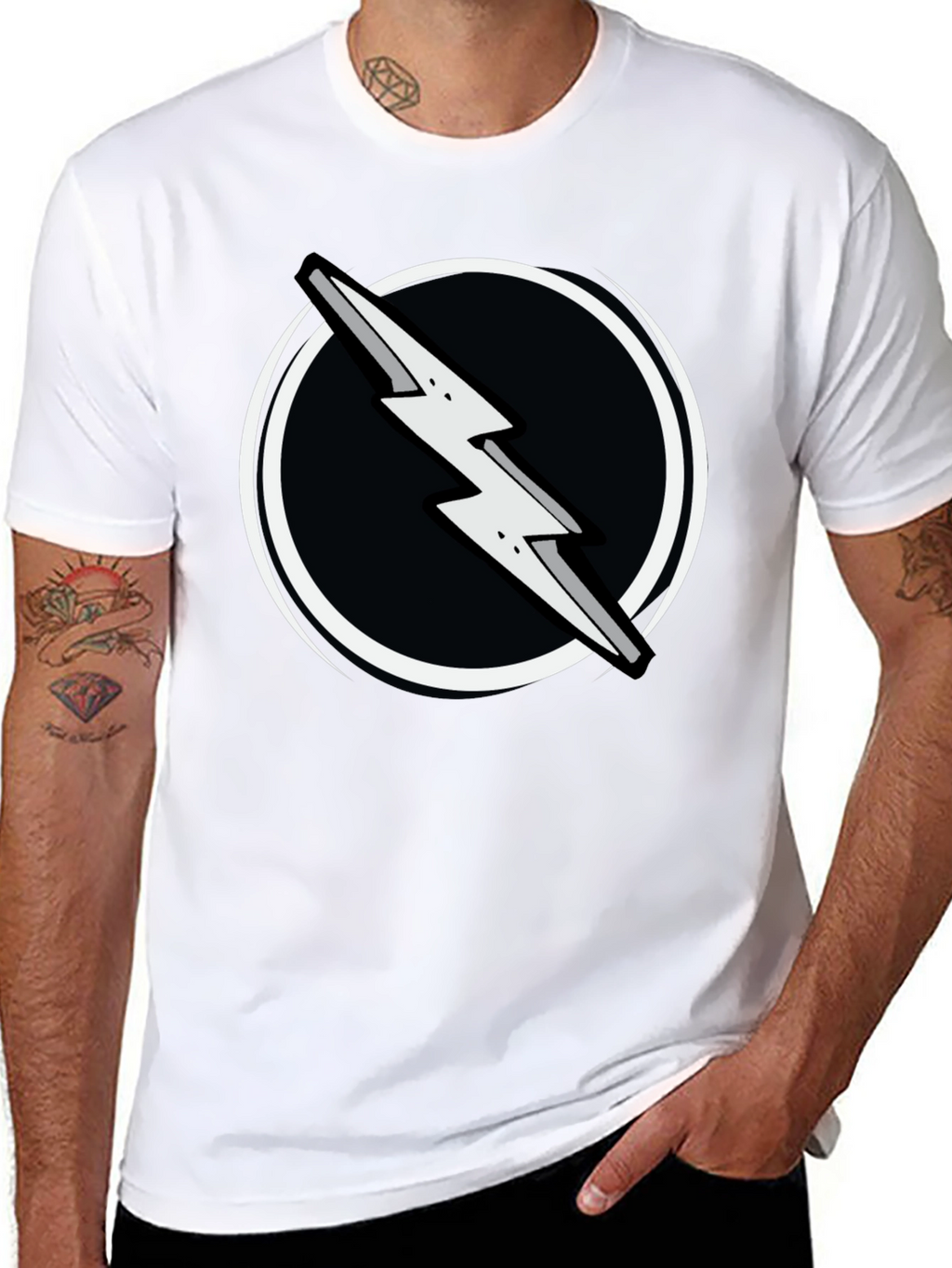 Lightning Bolt Graphic Tee - Black