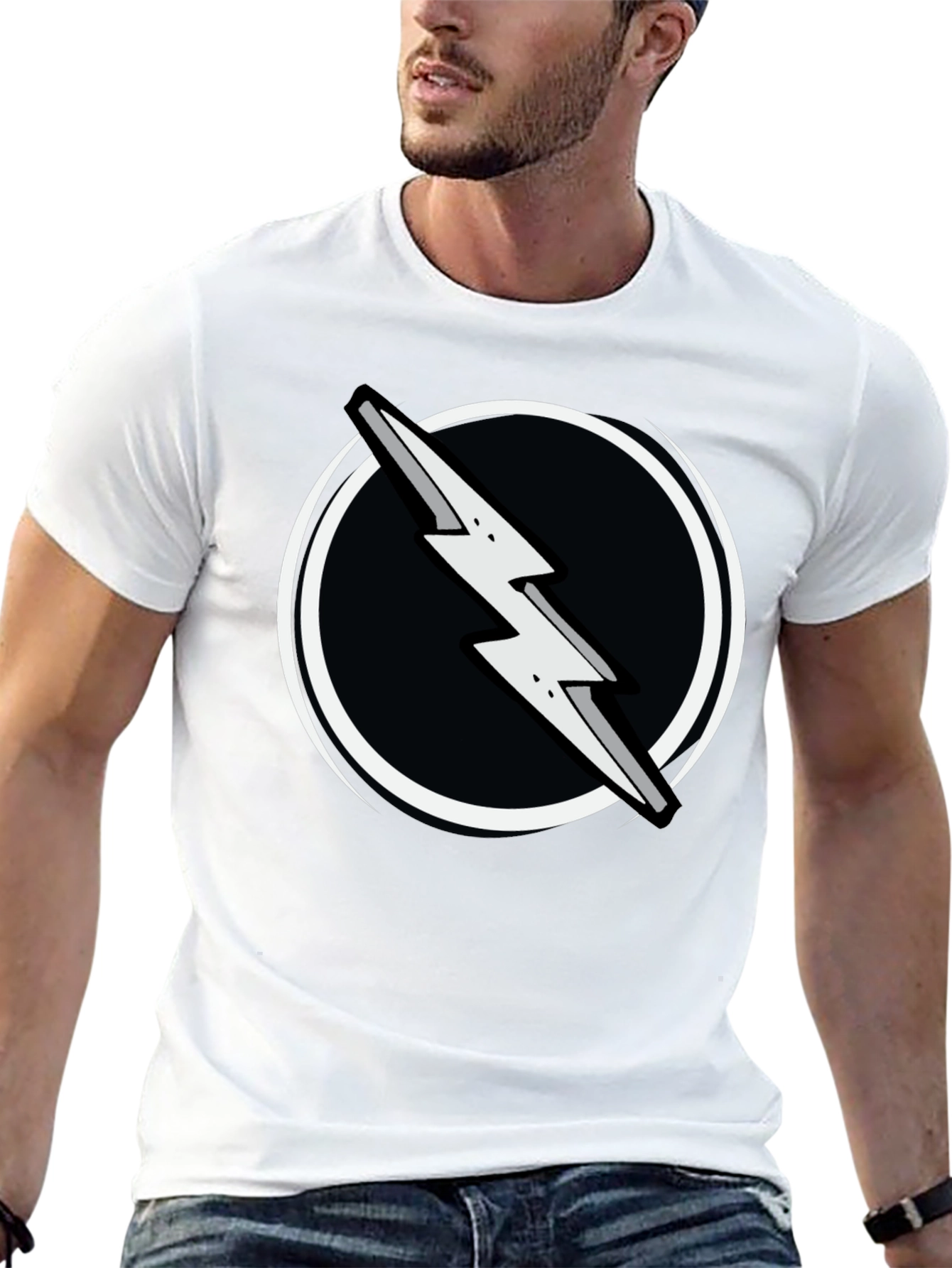 Lightning Bolt Graphic Tee - Black