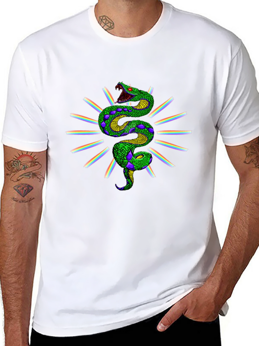 Rainbow Snake Graphic Tee - Black