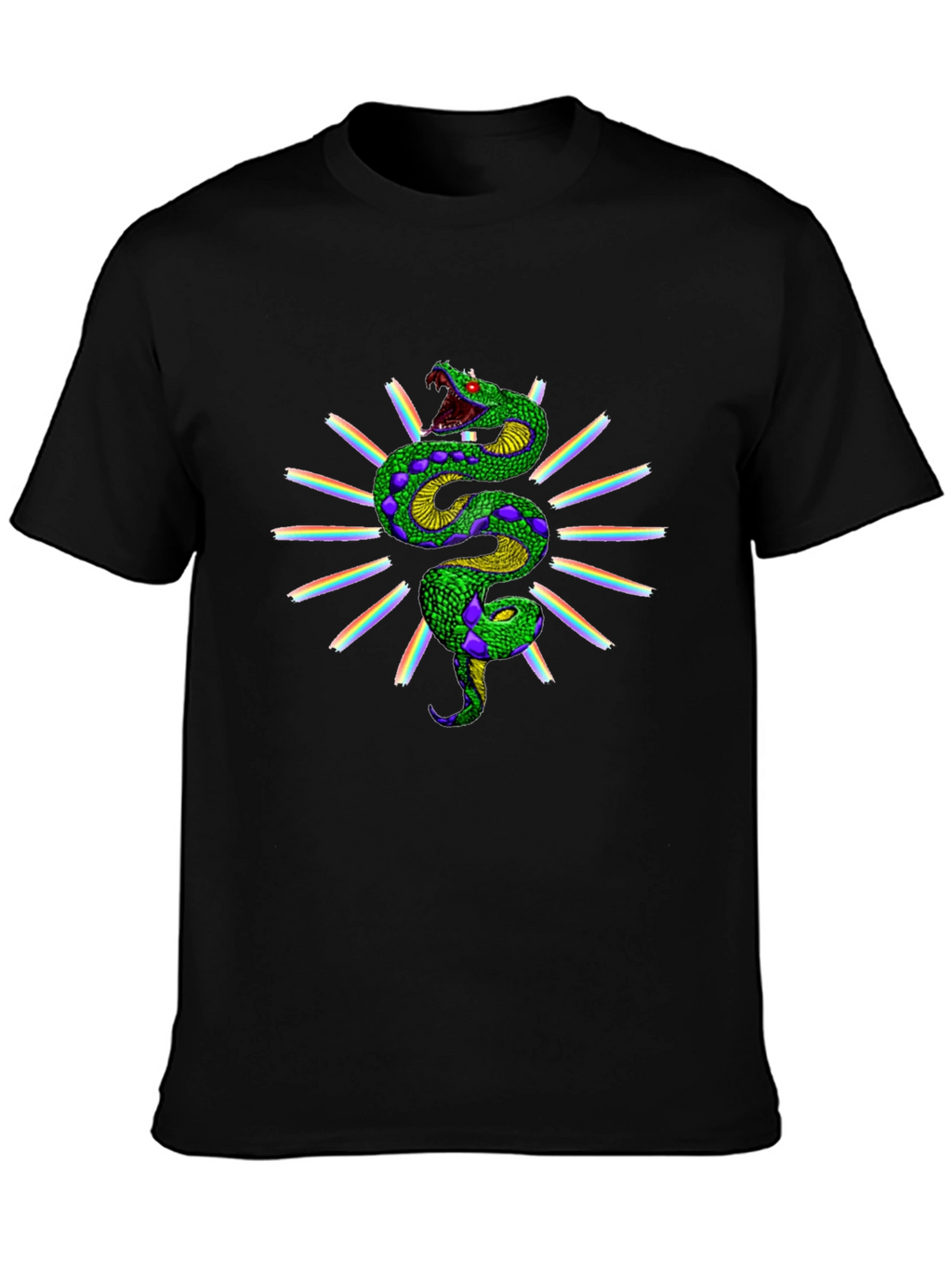 Rainbow Snake Graphic Tee - Black