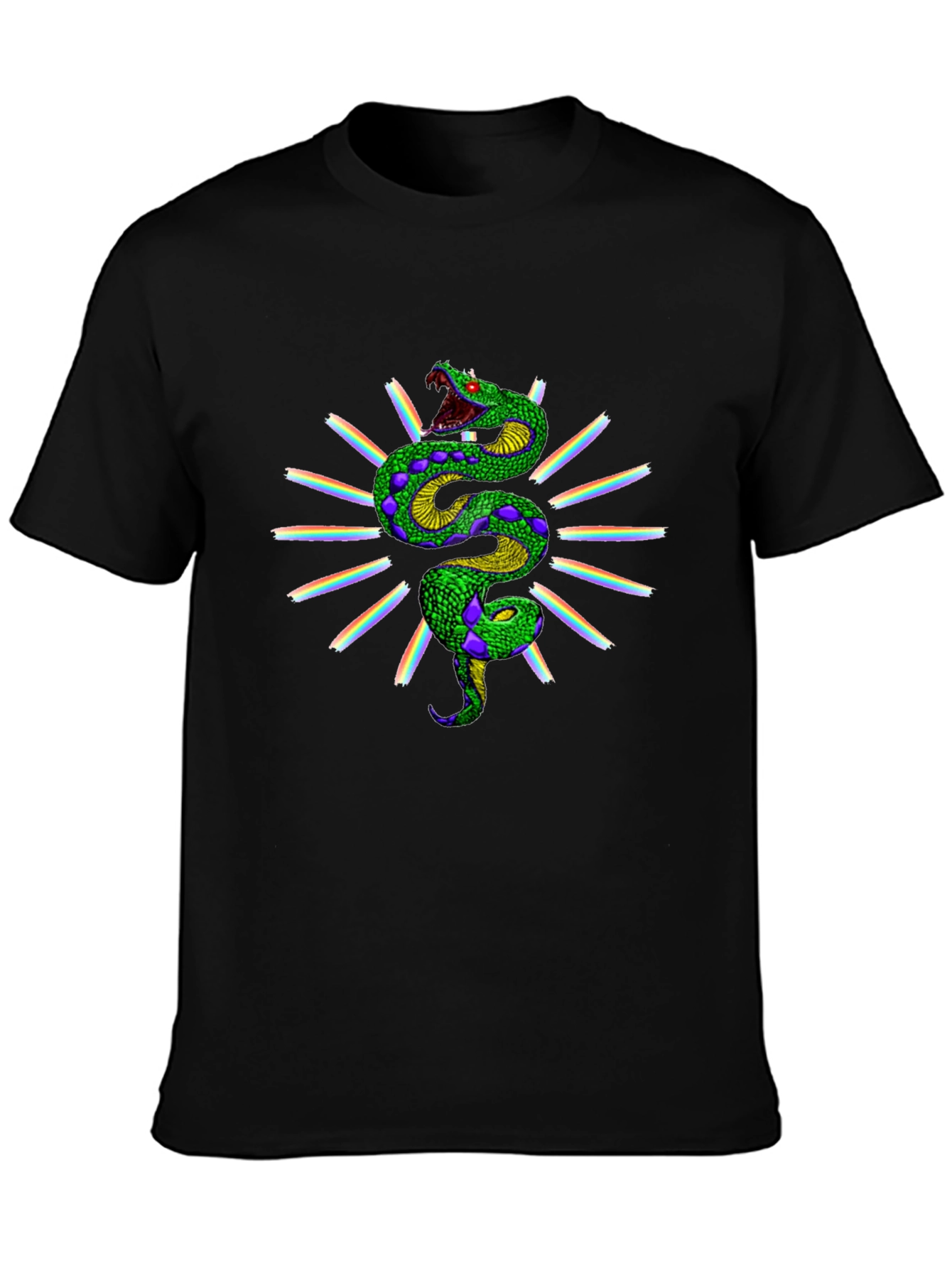 Rainbow Snake Graphic Tee - Black