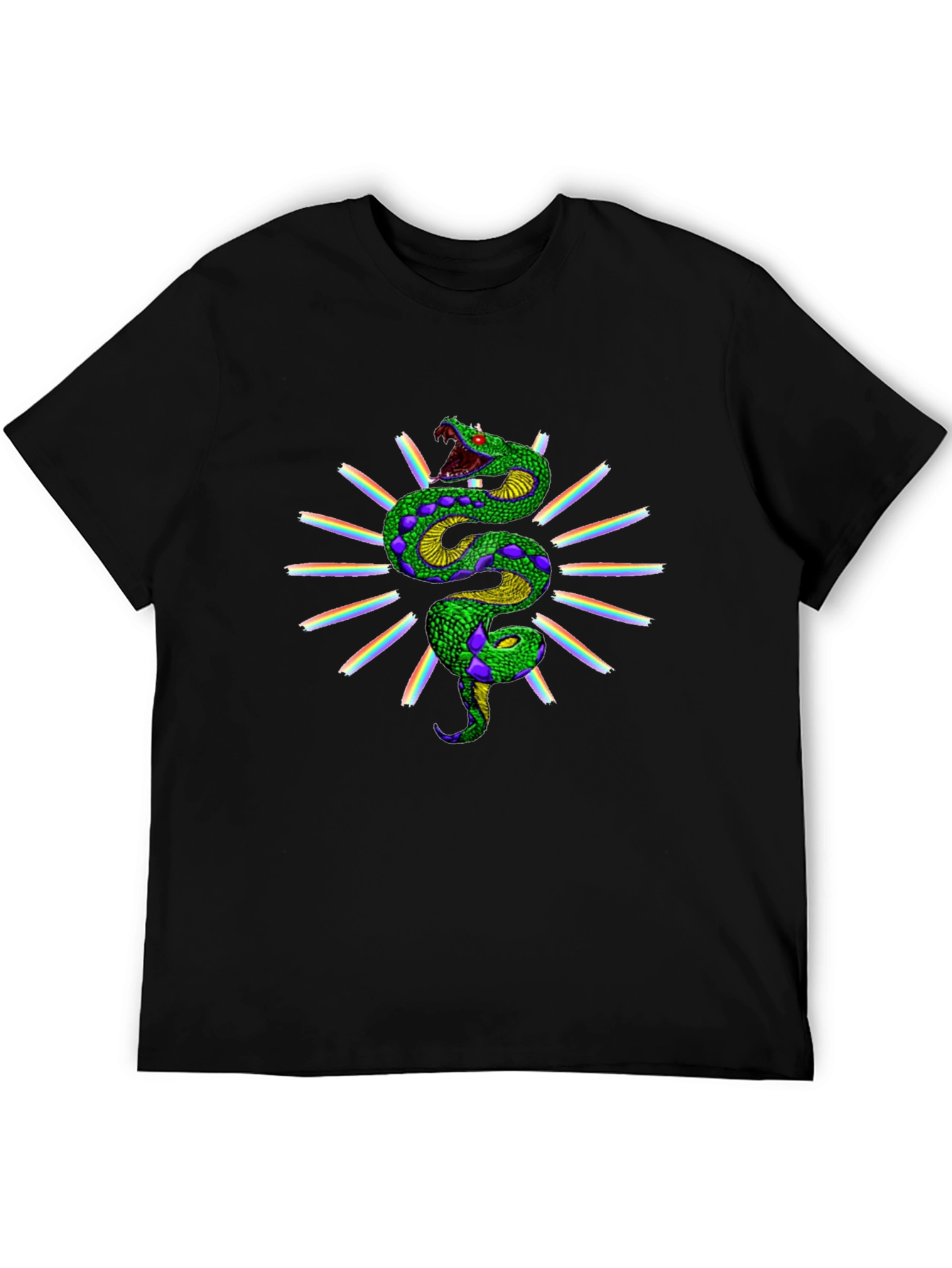 Rainbow Snake Graphic Tee - Black