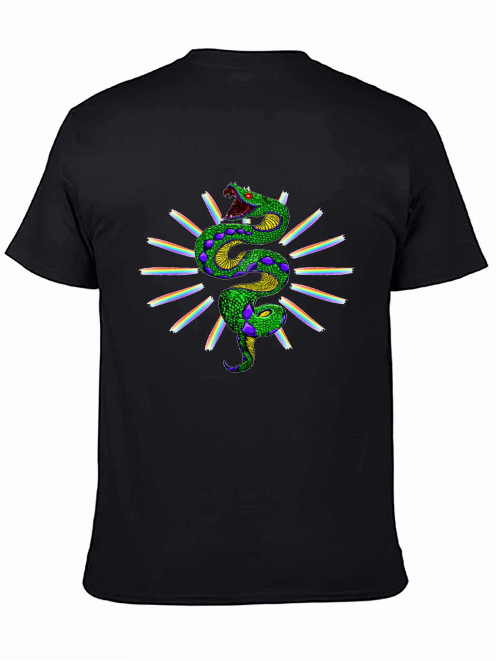 Rainbow Snake Graphic Tee - Black