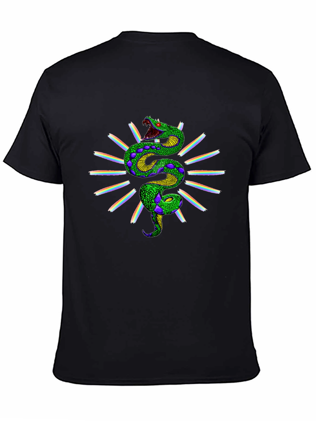 Rainbow Snake Graphic Tee - Black