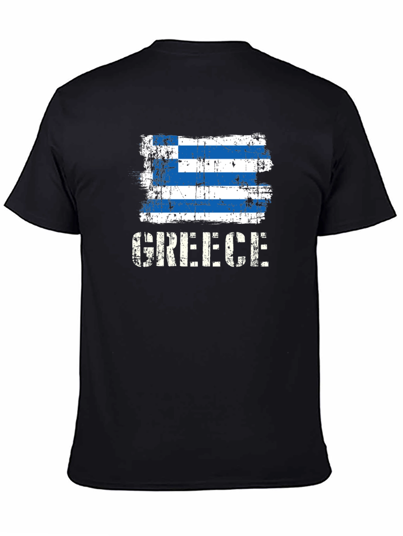 Greece Flag Distressed Graphic T-Shirt