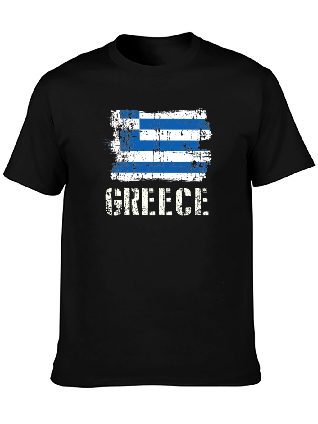 Greece Flag Distressed Graphic T-Shirt