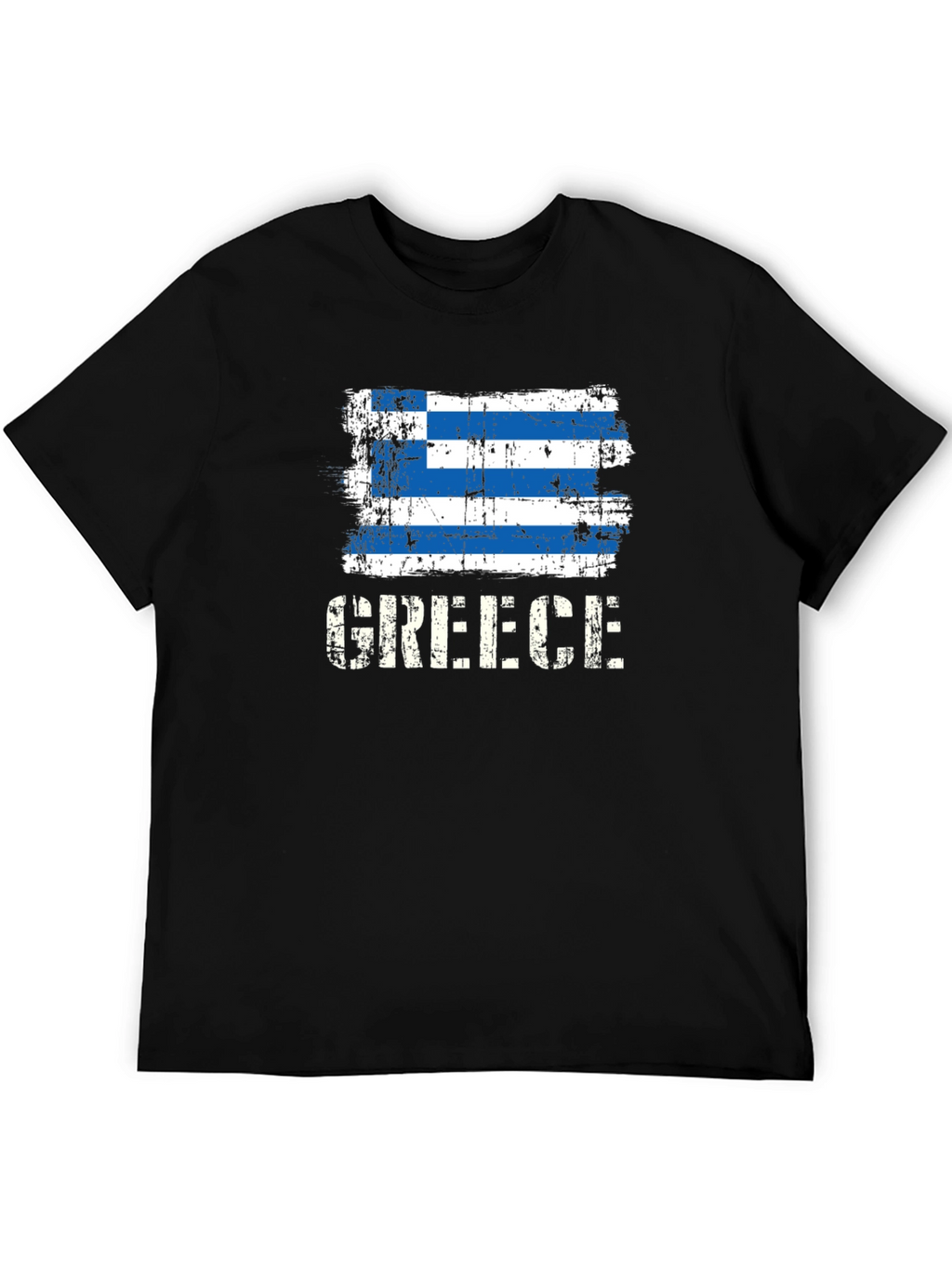 Greece Flag Distressed Graphic T-Shirt