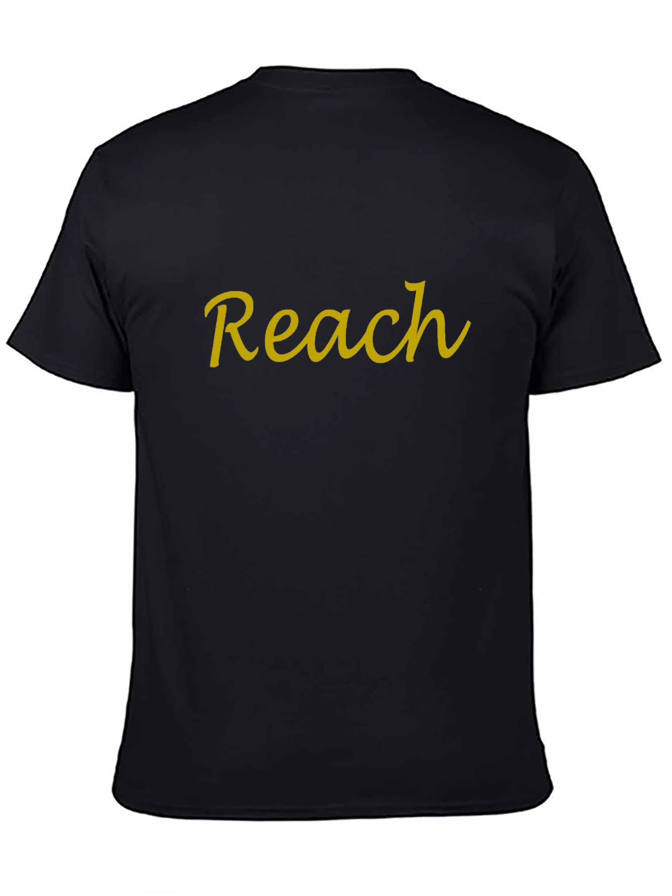 Reach Yellow Text Black T-Shirt