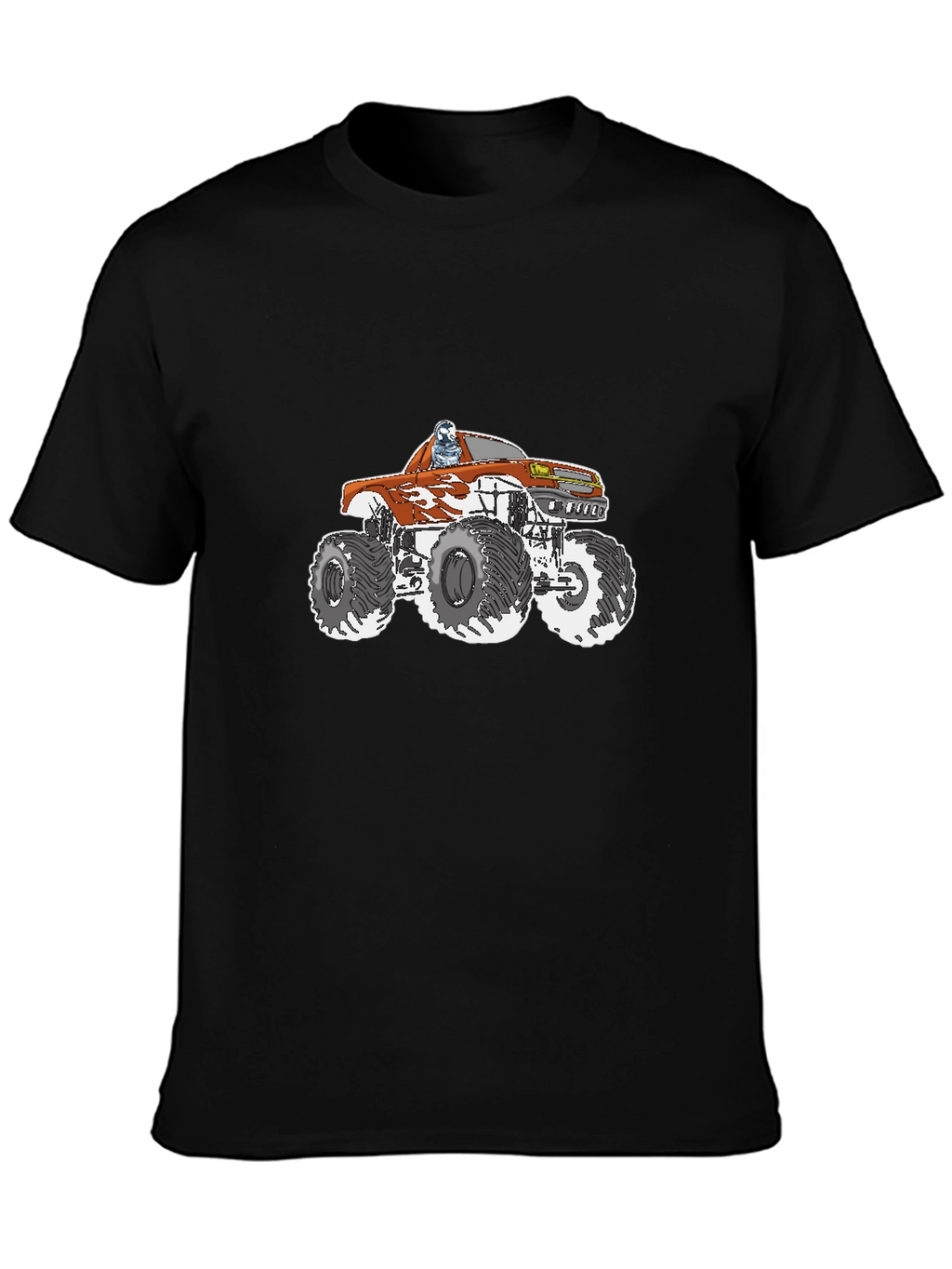 Monster Truck Graphic Tee - Black Cotton T-Shirt