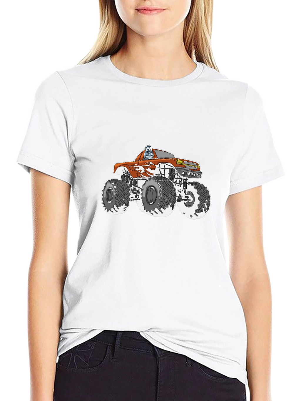 Monster Truck Graphic Tee - Black Cotton T-Shirt