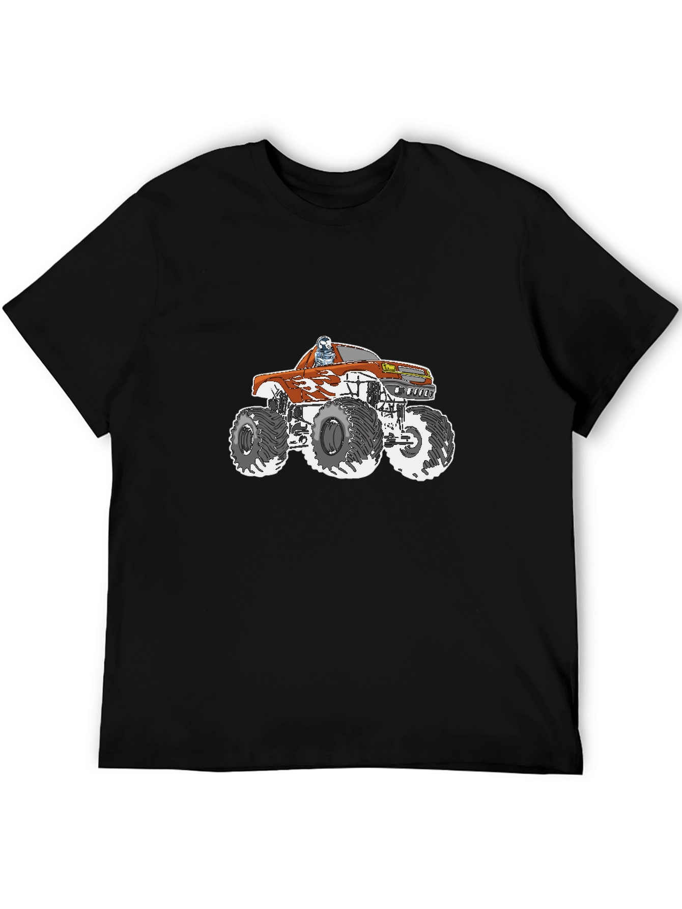 Monster Truck Graphic Tee - Black Cotton T-Shirt