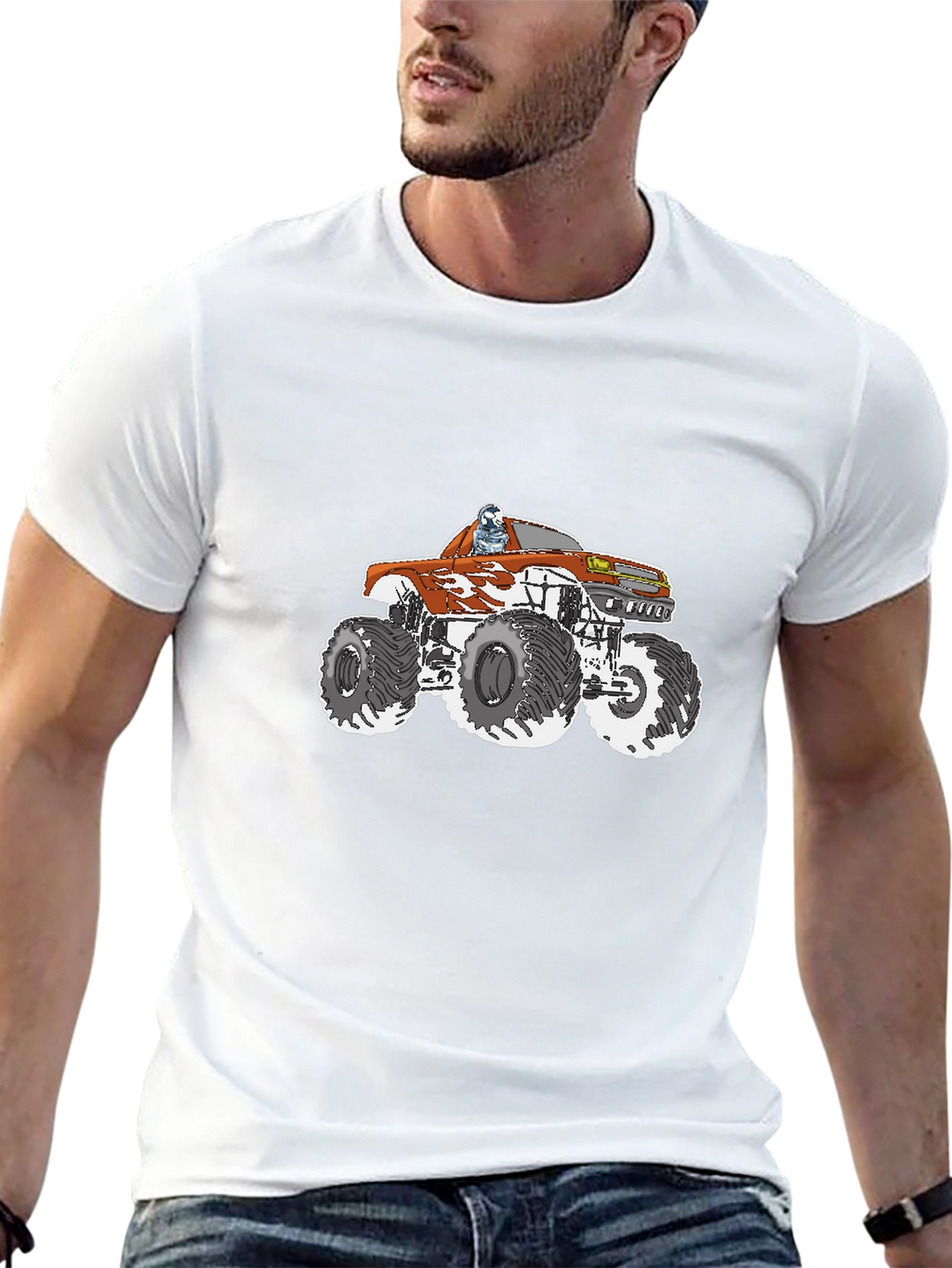 Monster Truck Graphic Tee - Black Cotton T-Shirt