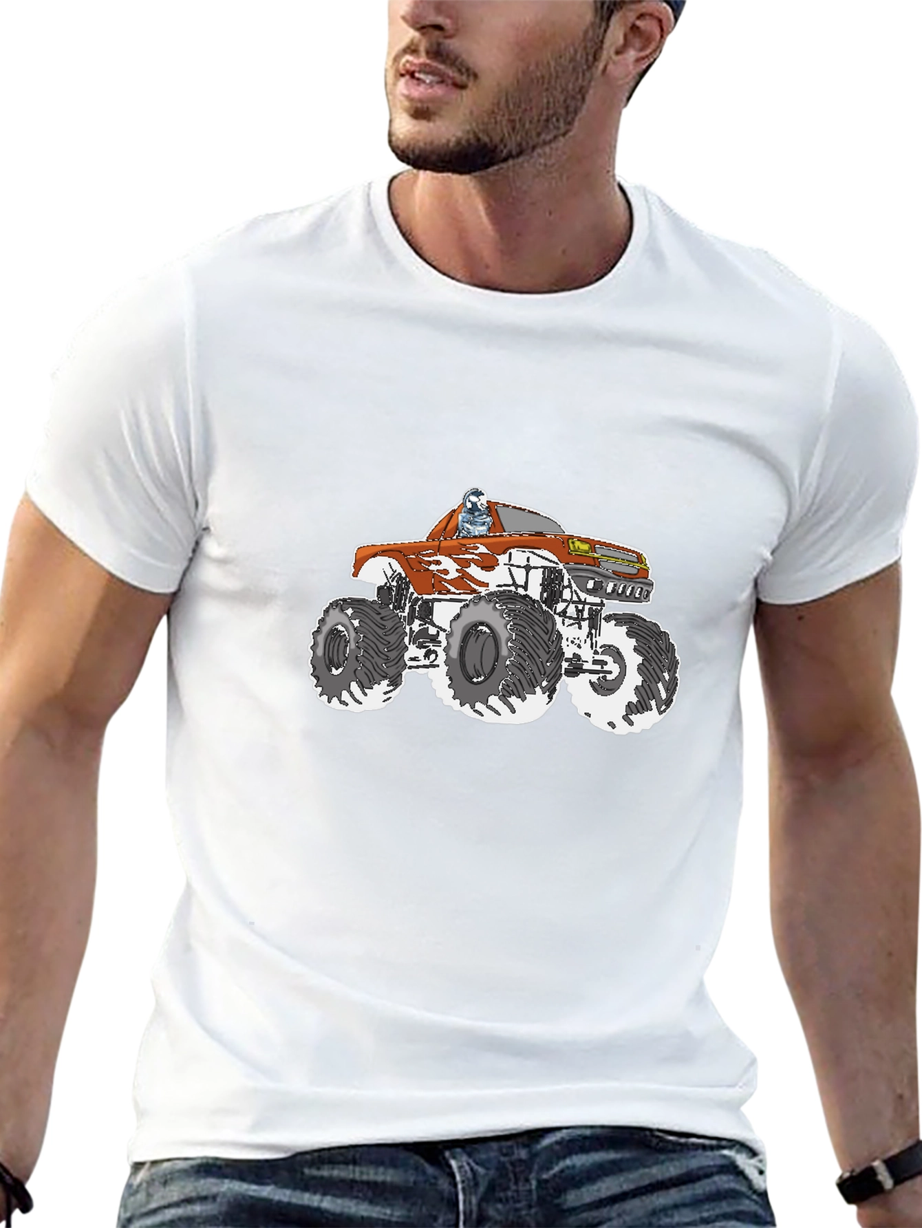 Monster Truck Graphic Tee - Black Cotton T-Shirt