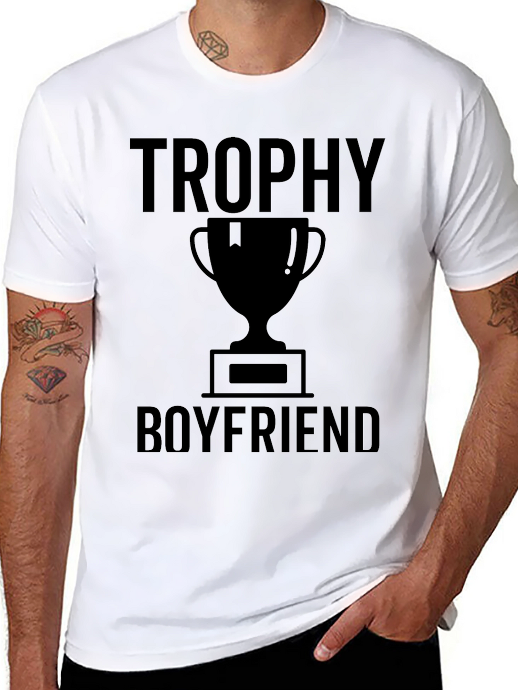Trophy Boyfriend Graphic T-Shirt - Black