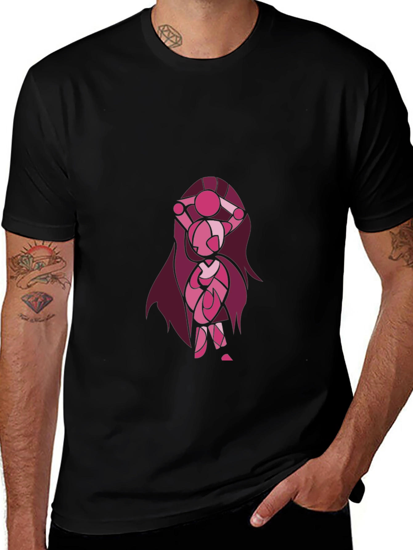 Cartoon Character Graphic Black T-Shirt