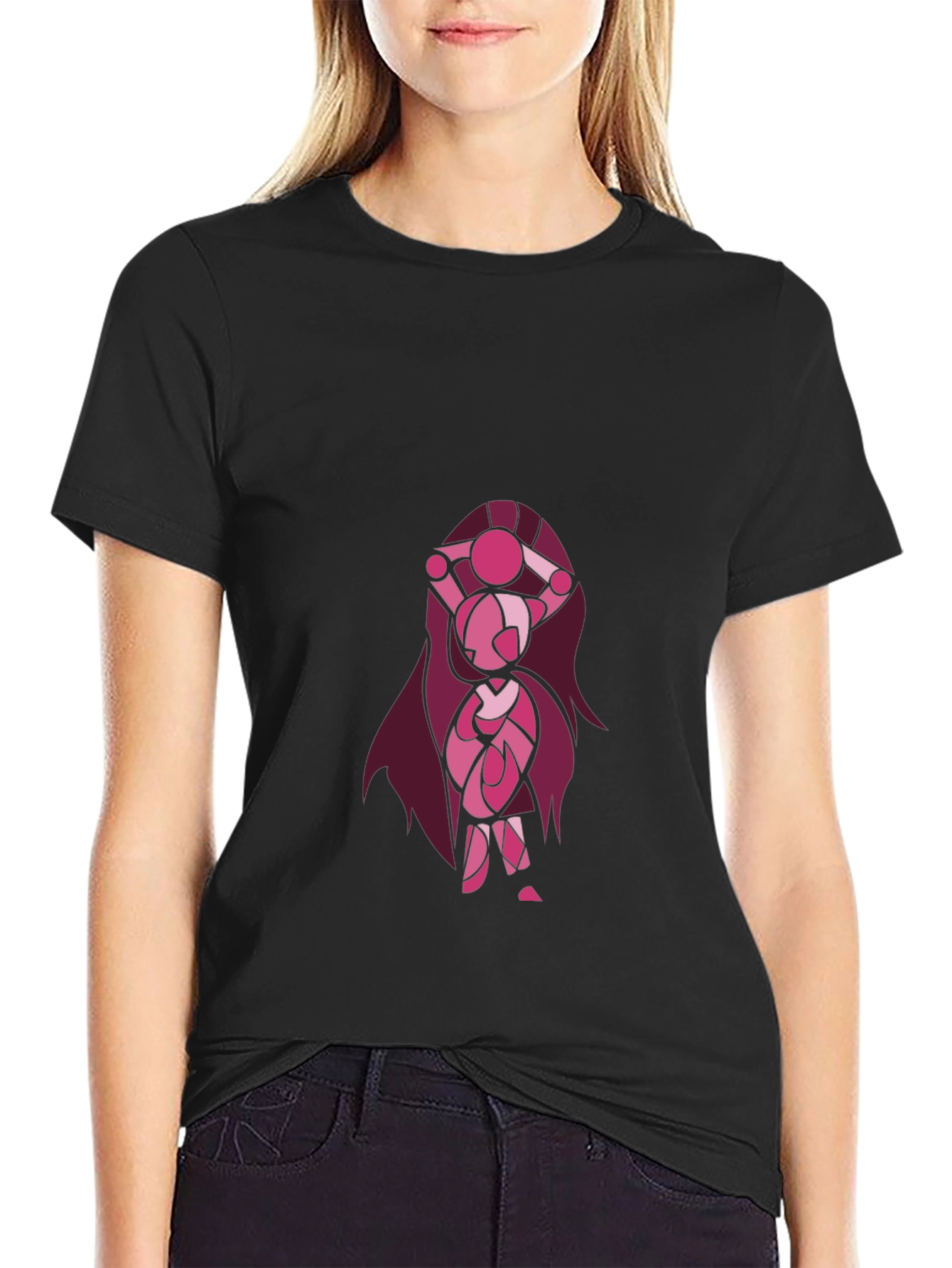 Cartoon Character Graphic Black T-Shirt