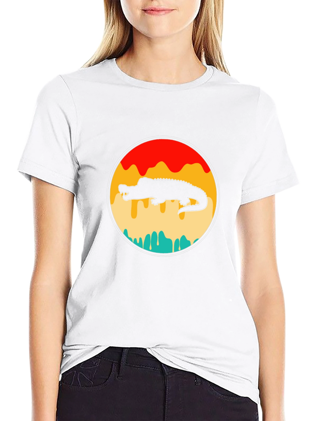 Retro Alligator Graphic Tee - Black