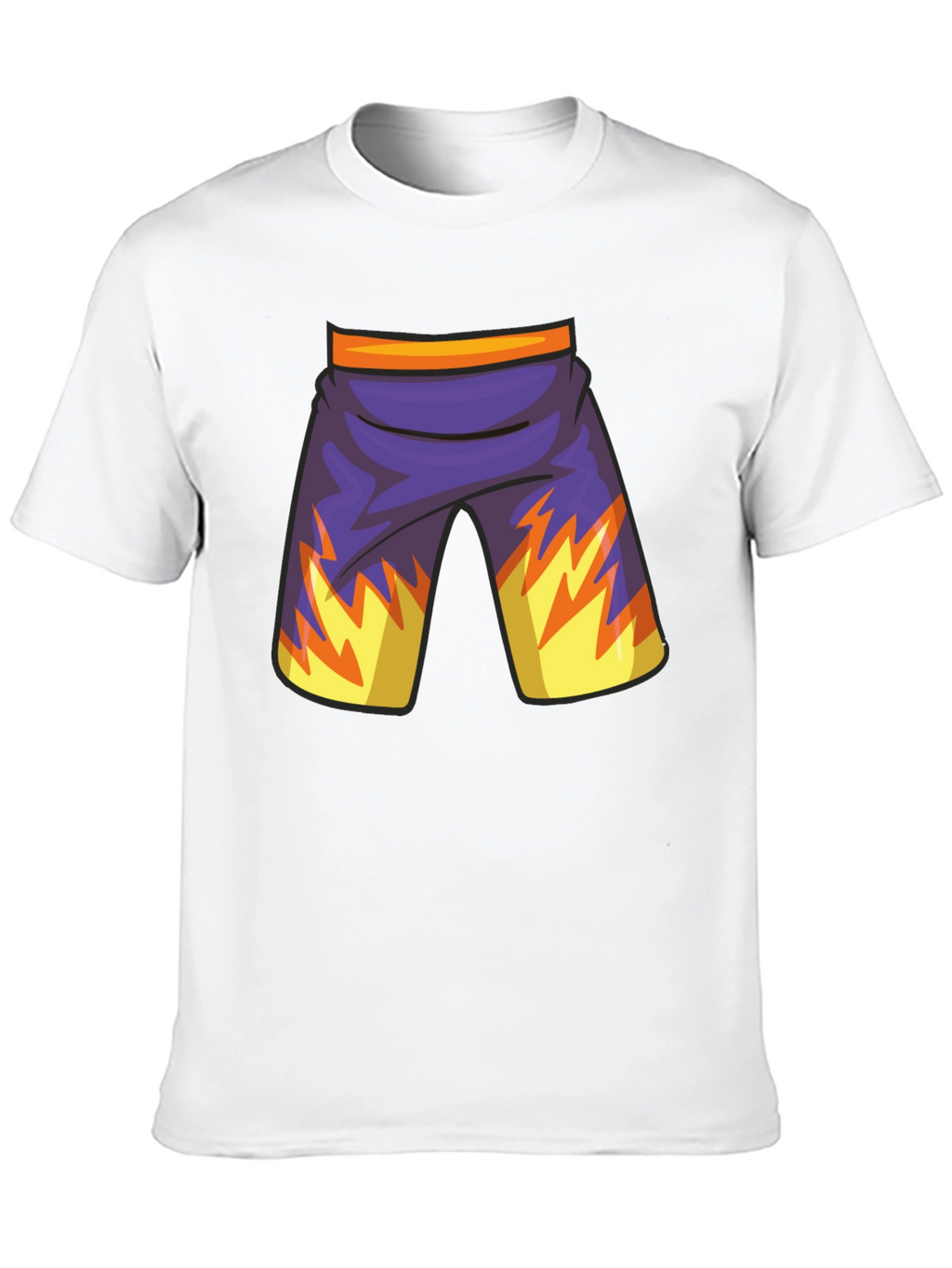 Cartoon Shorts Graphic Black Tee