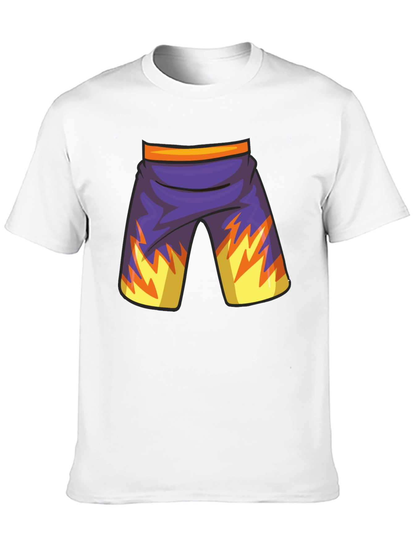Cartoon Shorts Graphic Black Tee