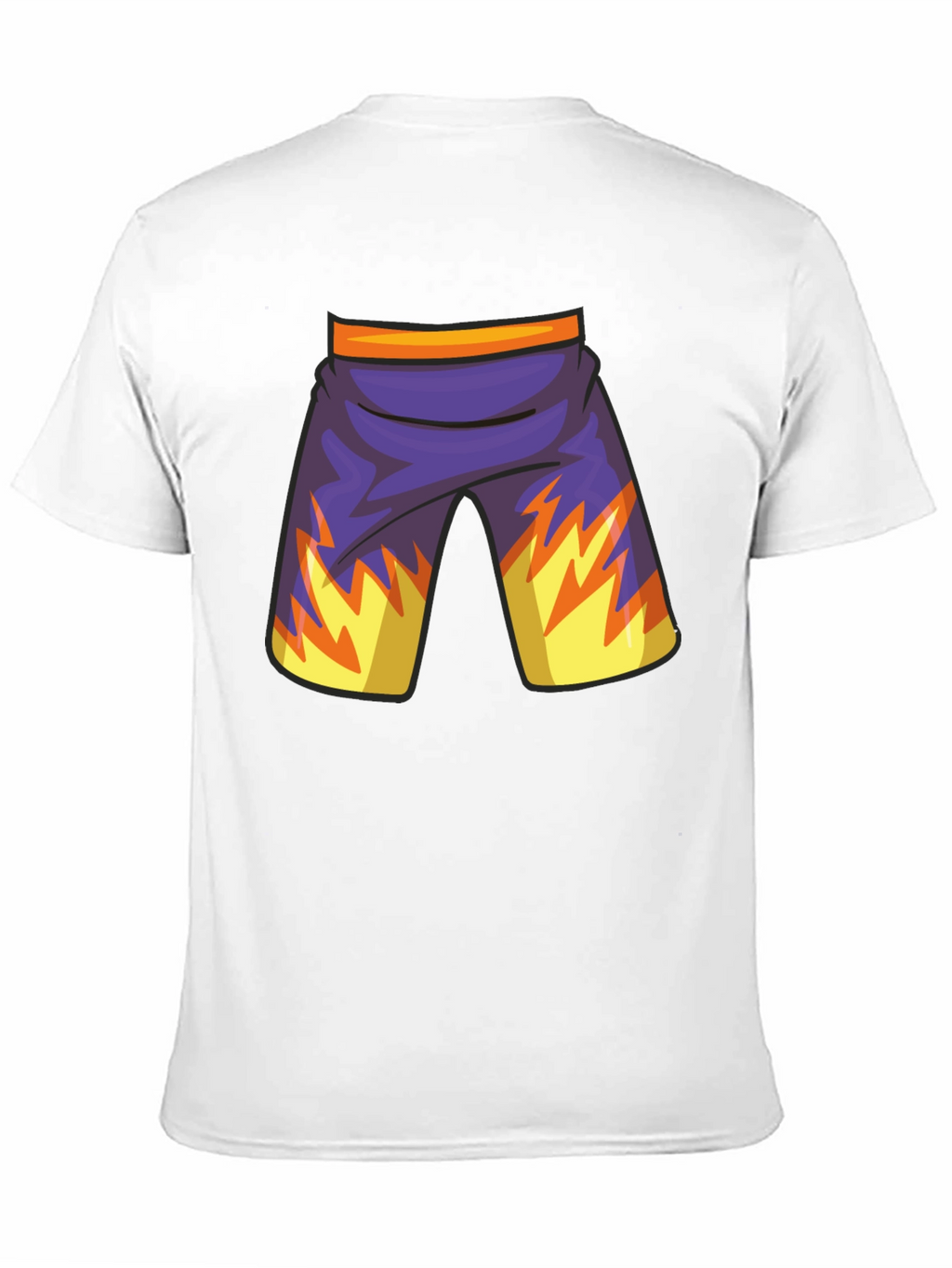 Cartoon Shorts Graphic Black Tee