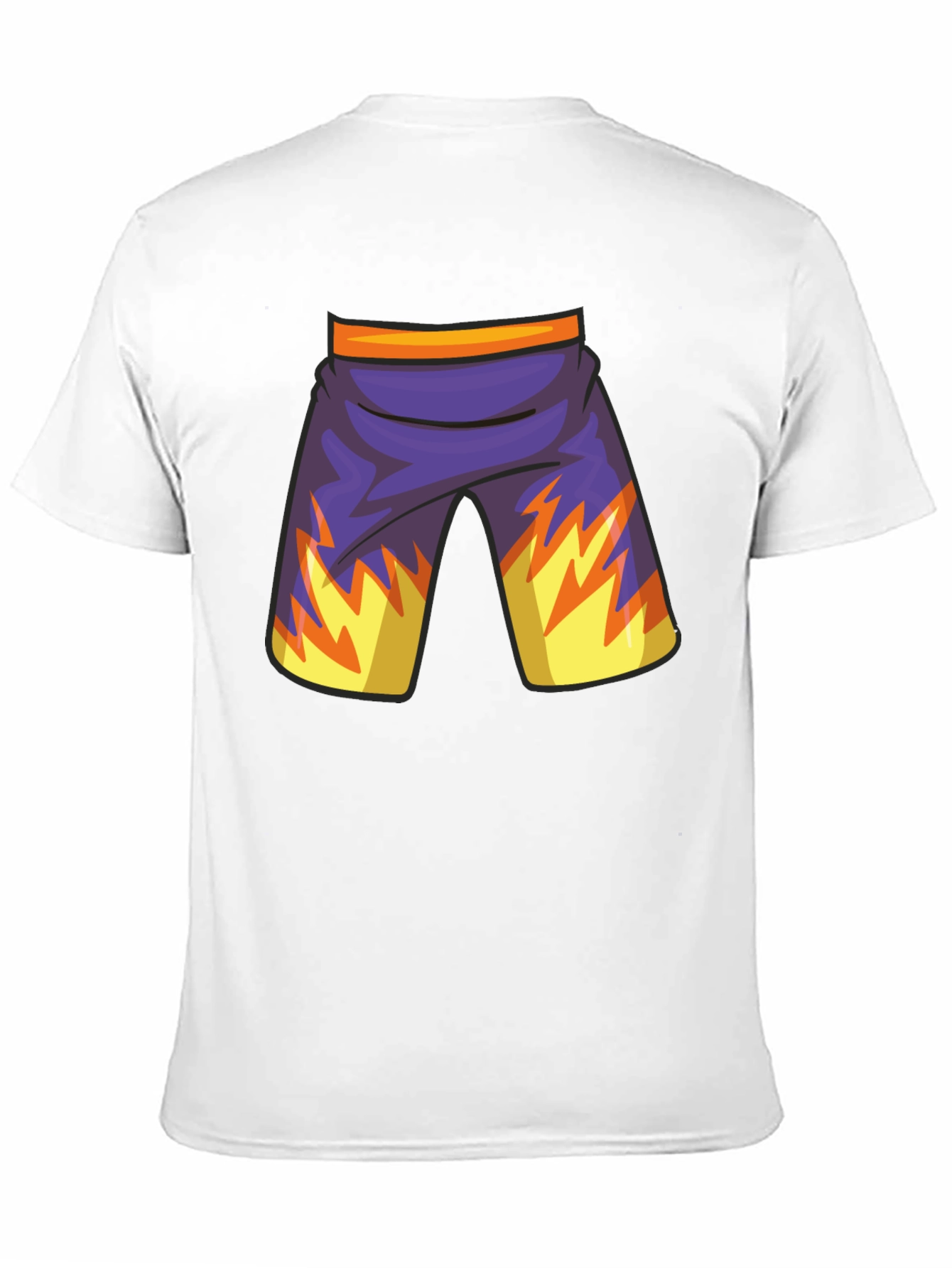 Cartoon Shorts Graphic Black Tee
