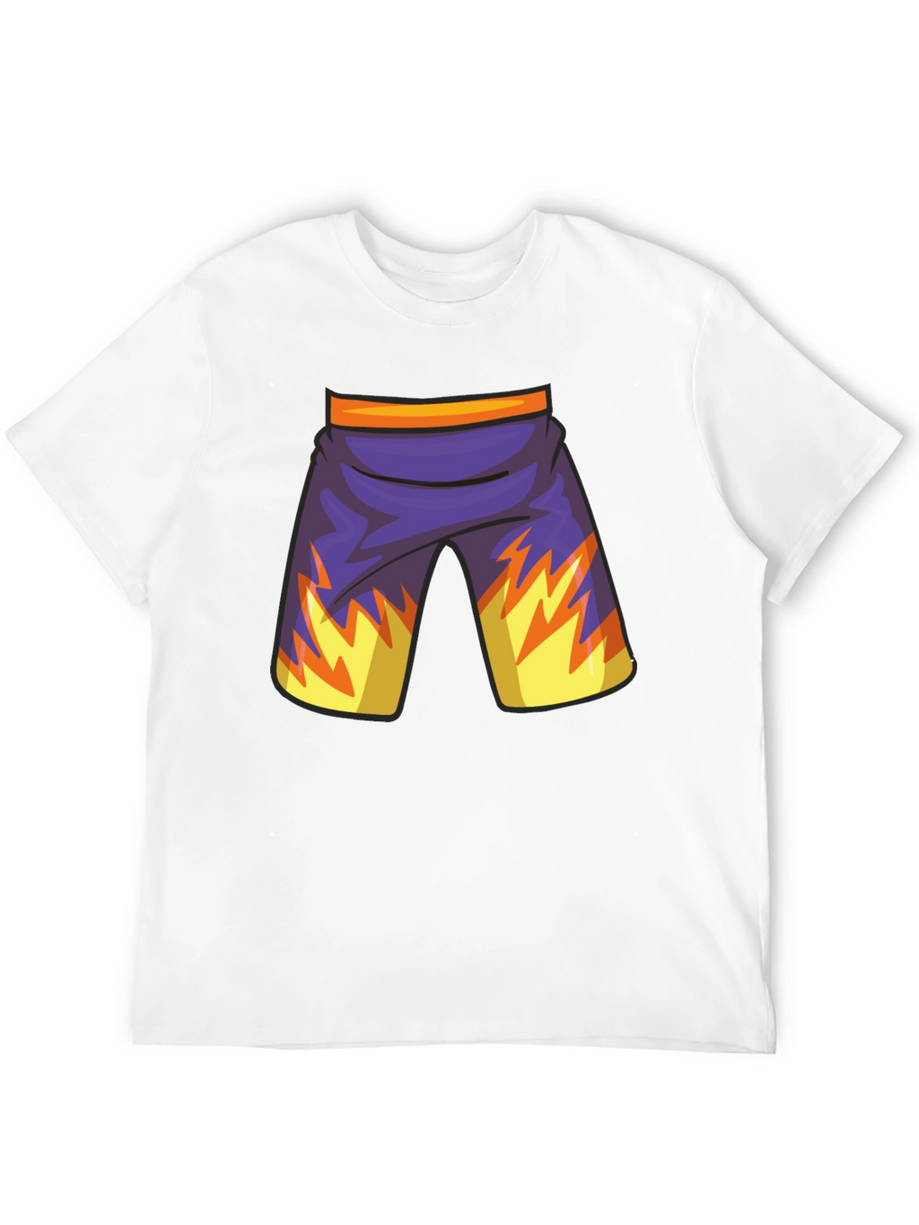 Cartoon Shorts Graphic Black Tee