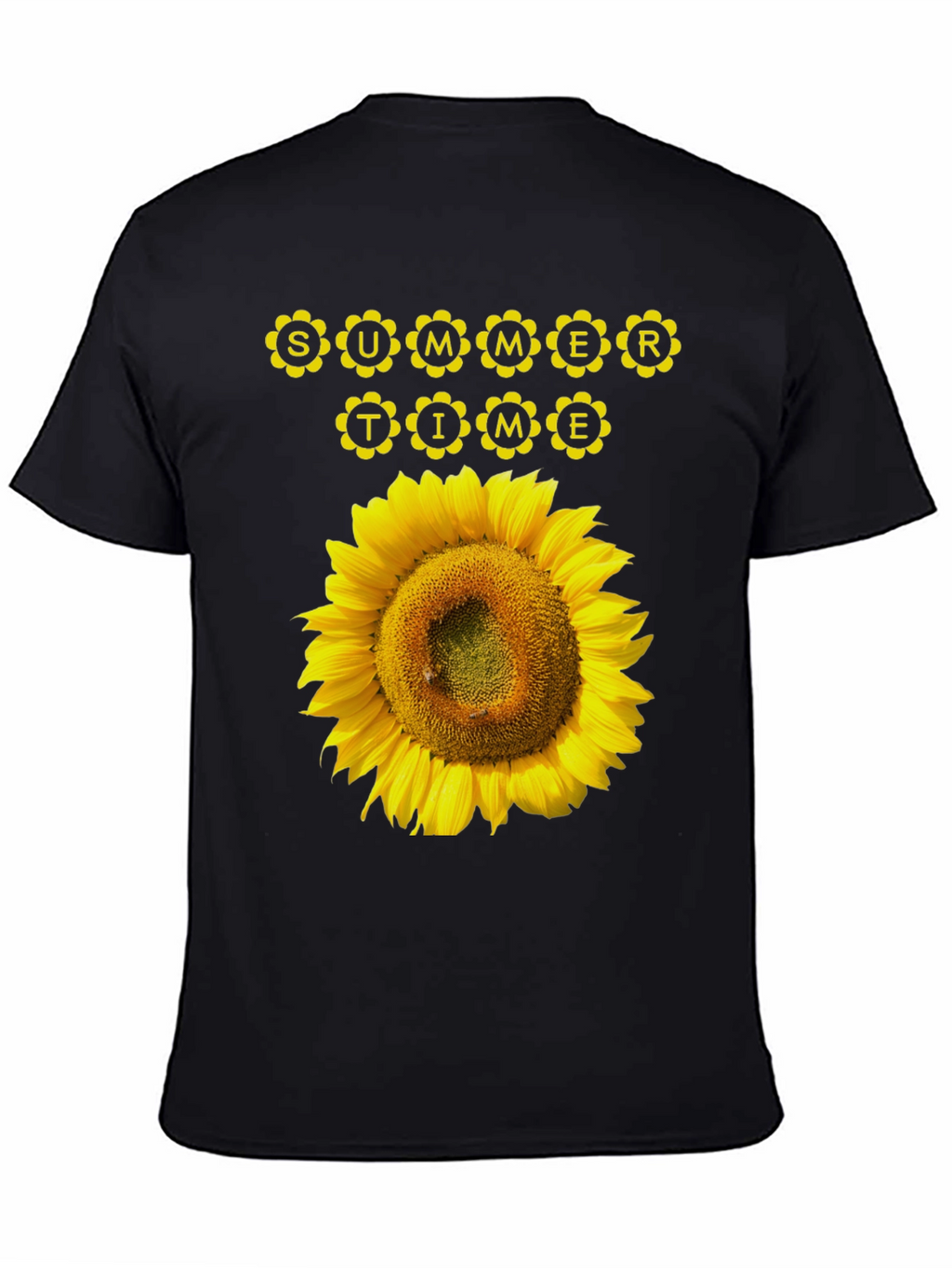 Summer Time Sunflower Graphic Tee - Black