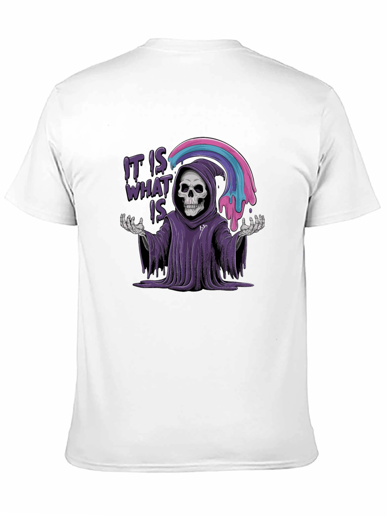 It Is What It Is Grim Reaper Rainbow Graphic T-Shirt