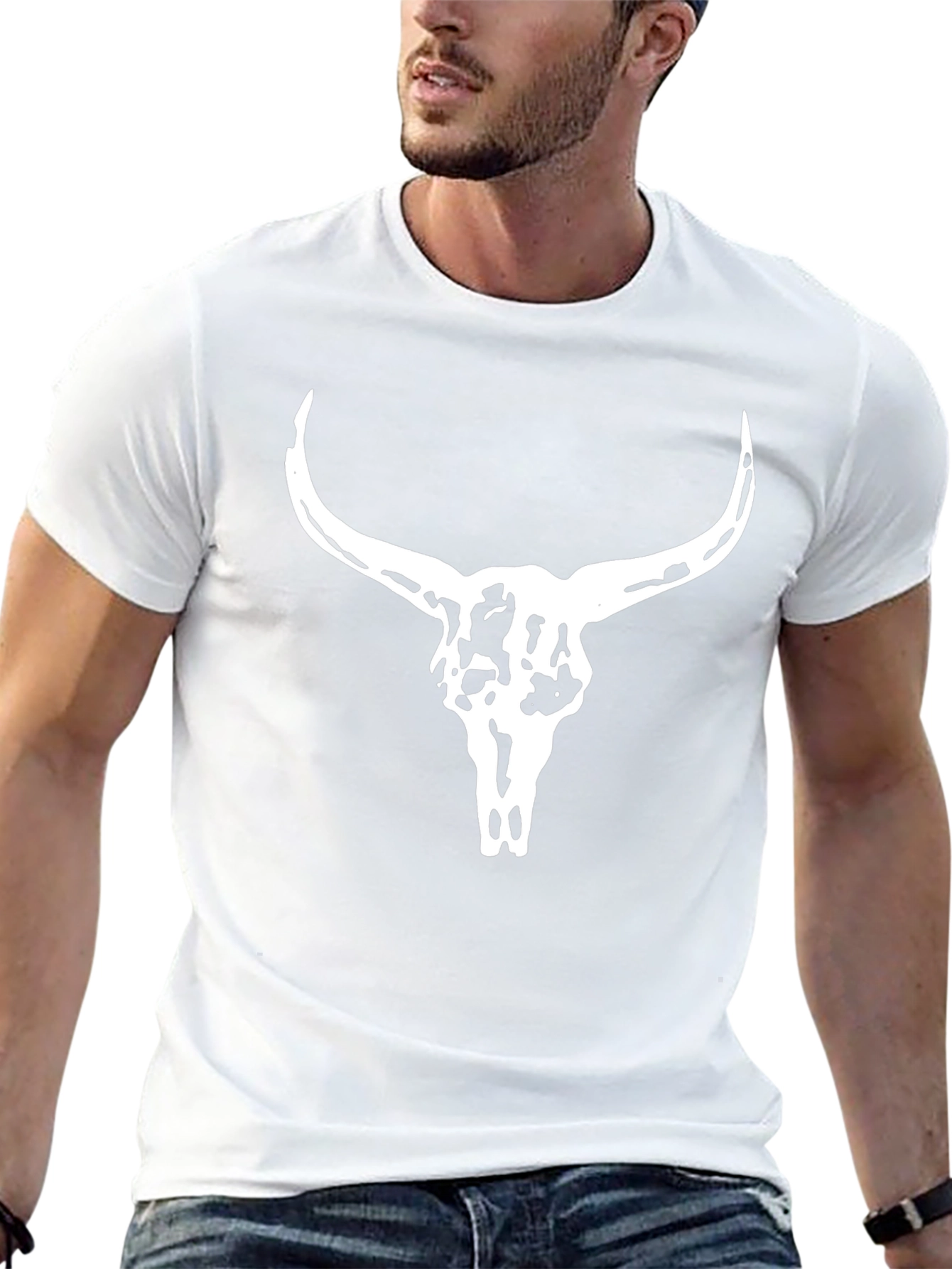 Skull Graphic Tee - Black Cotton T-Shirt