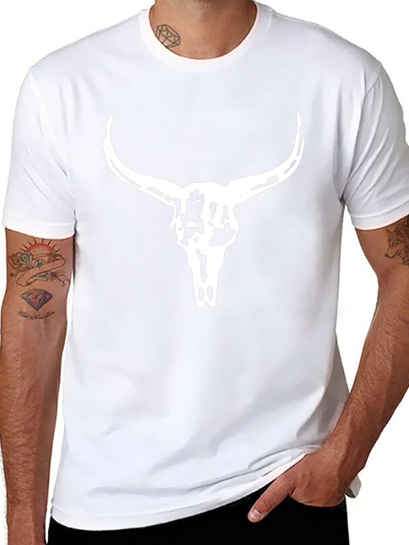 Skull Graphic Tee - Black Cotton T-Shirt