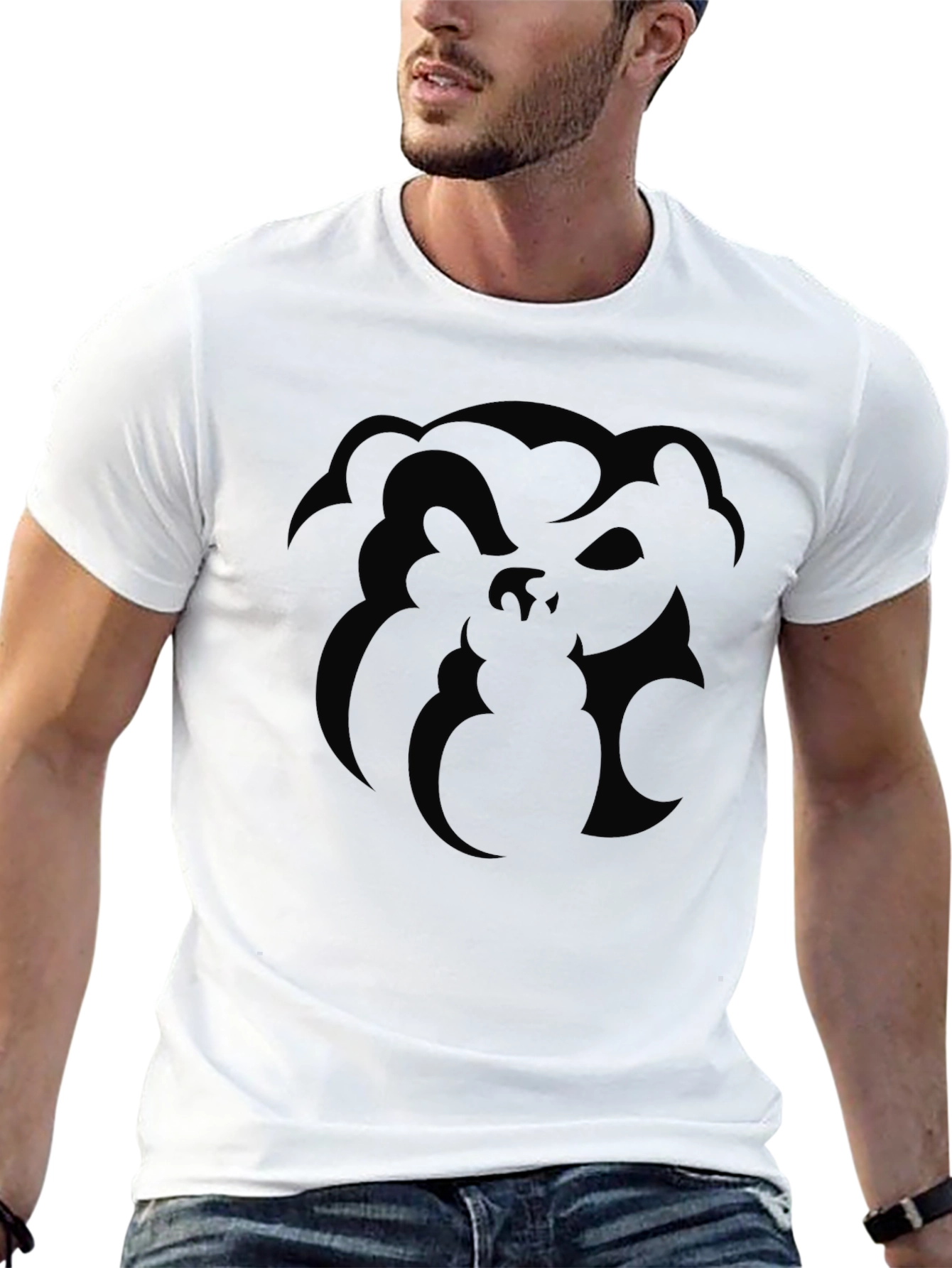 Monochrome Abstract Graphic Print T-Shirt