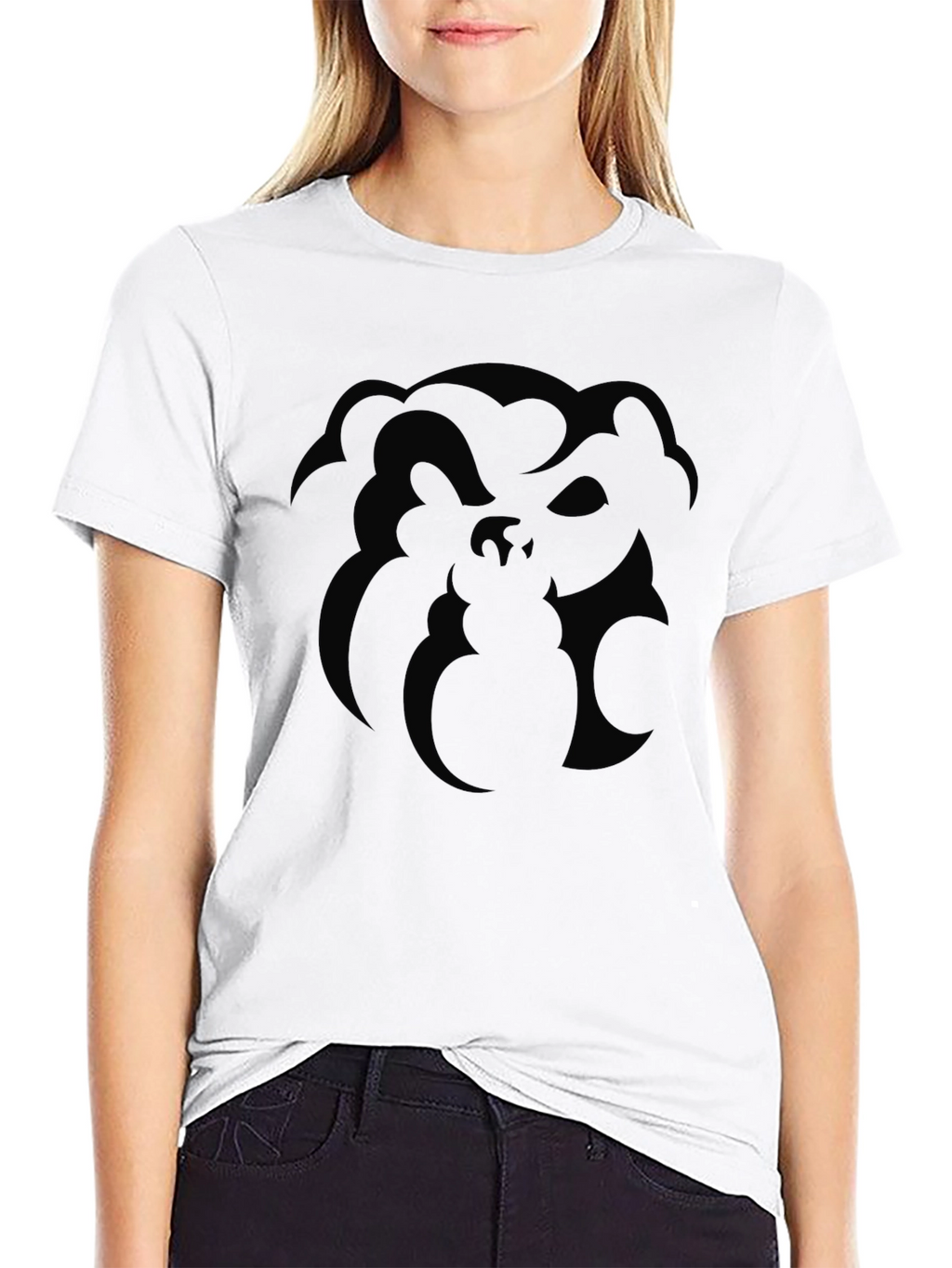 Monochrome Abstract Graphic Print T-Shirt