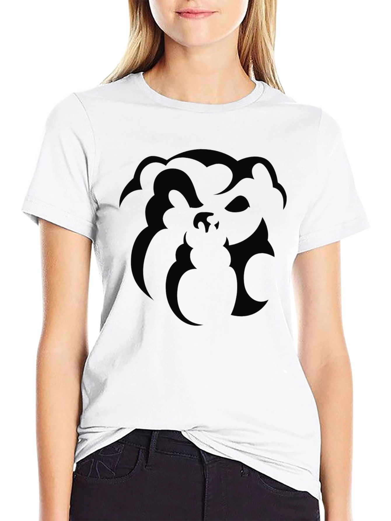 Monochrome Abstract Graphic Print T-Shirt