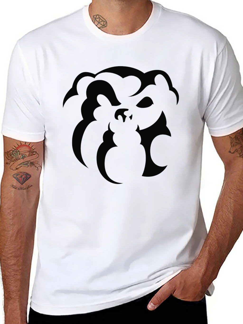Monochrome Abstract Graphic Print T-Shirt