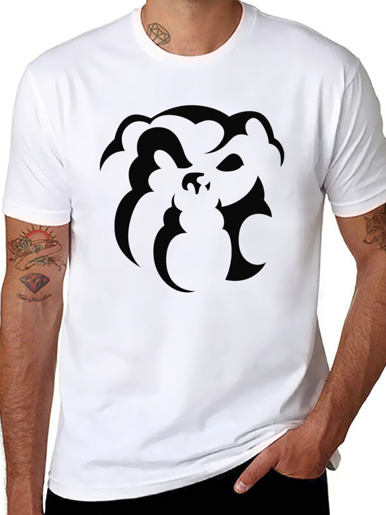 Monochrome Abstract Graphic Print T-Shirt