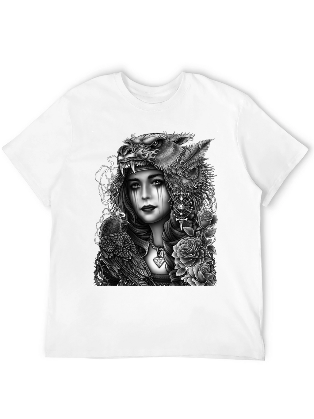 Wolf Headdress Raven Graphic Tee