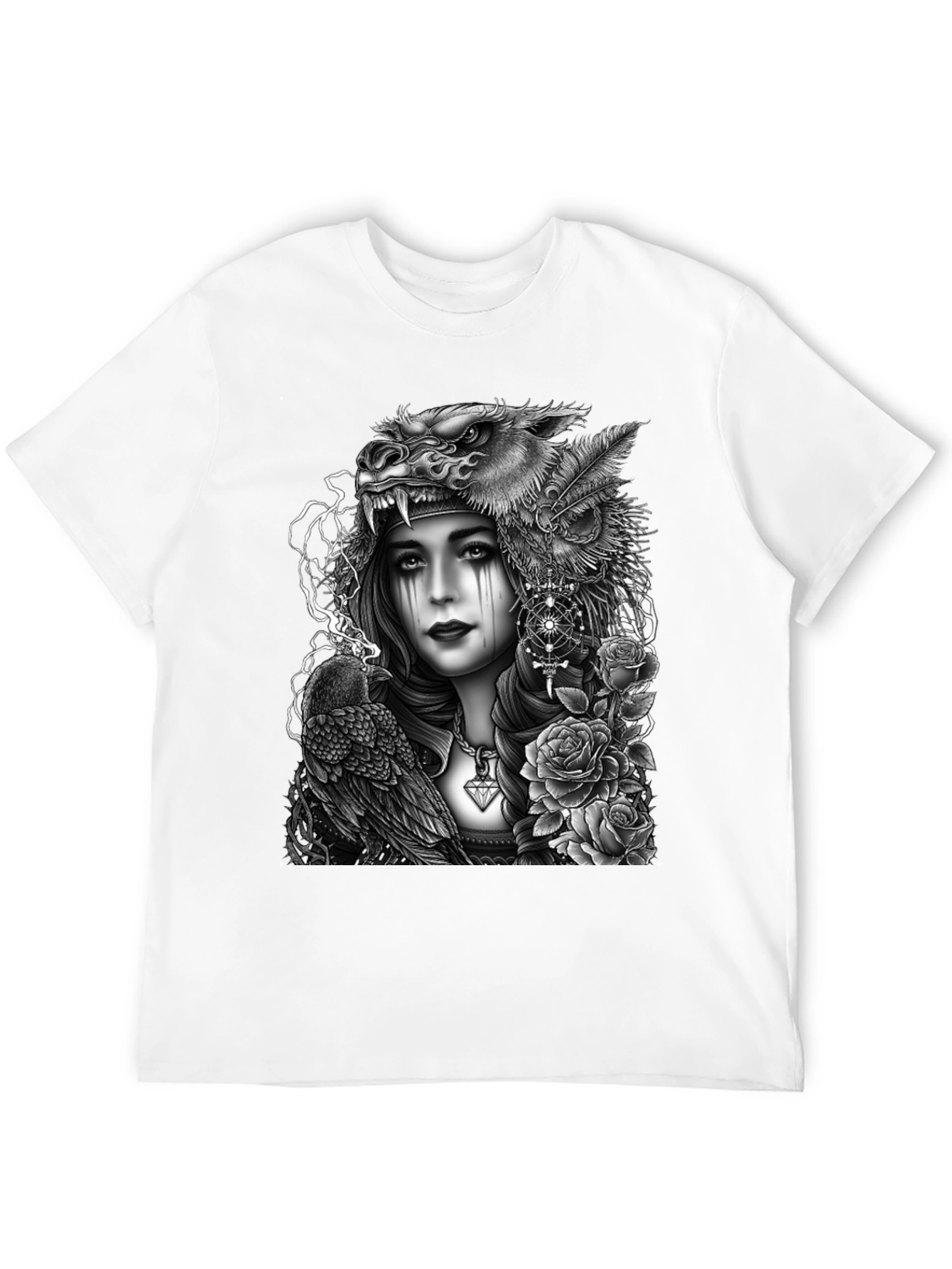 Wolf Headdress Raven Graphic Tee