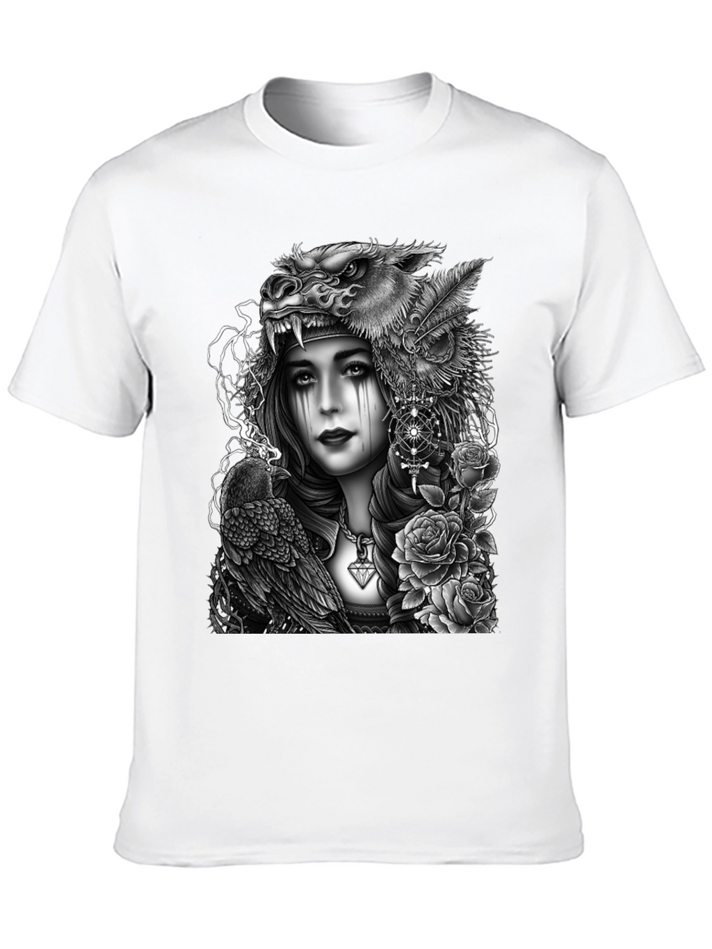 Wolf Headdress Raven Graphic Tee
