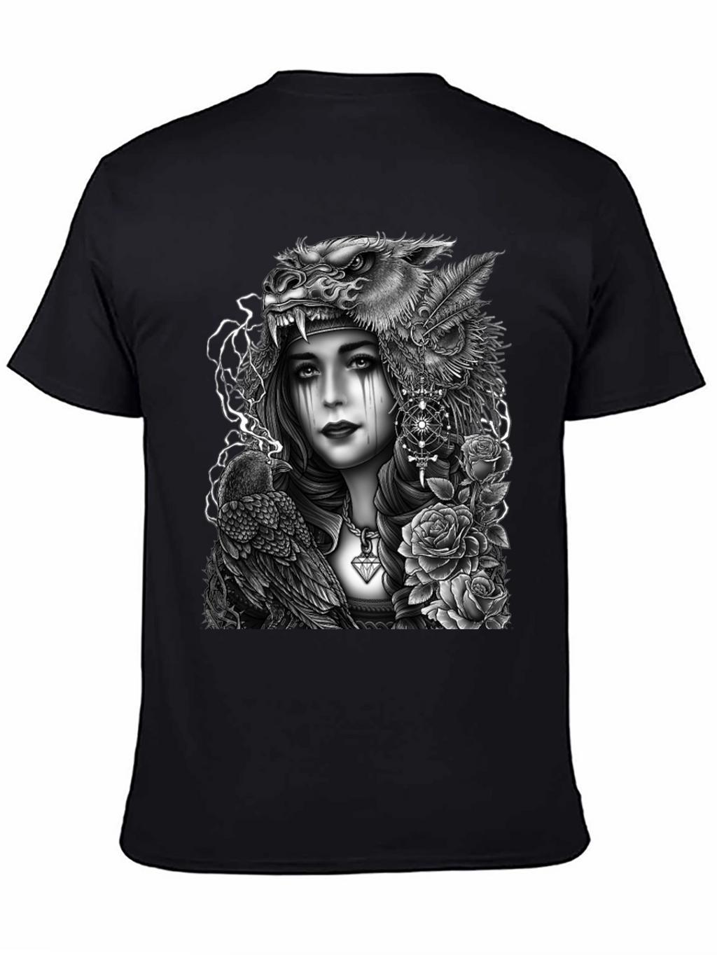 Wolf Headdress Raven Graphic Tee