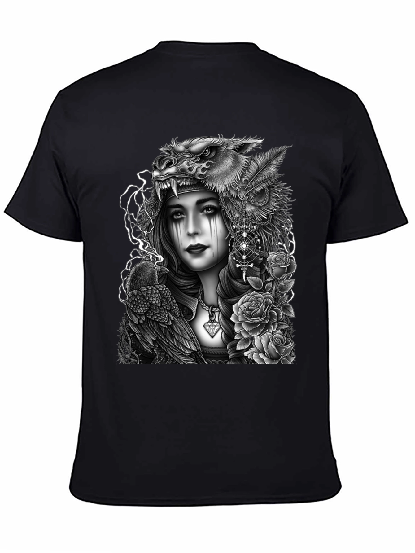Wolf Headdress Raven Graphic Tee