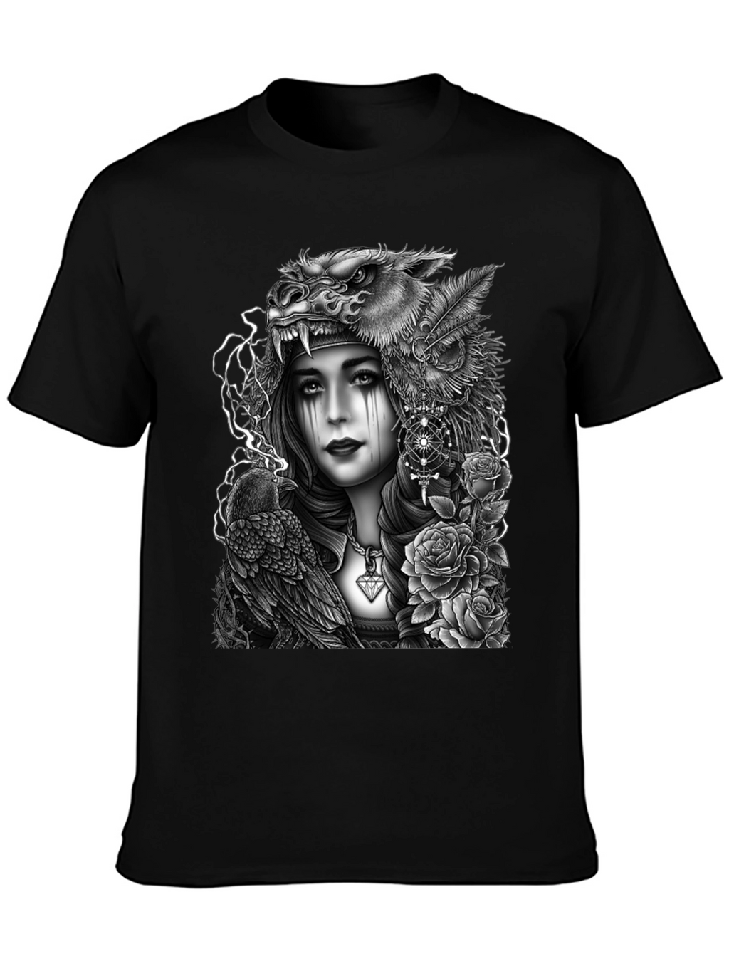 Wolf Headdress Raven Graphic Tee