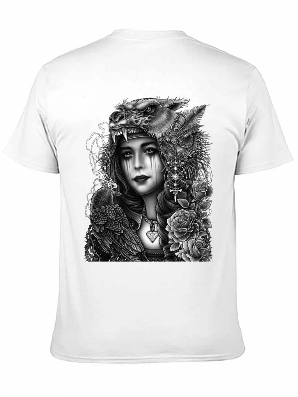 Wolf Headdress Raven Graphic Tee