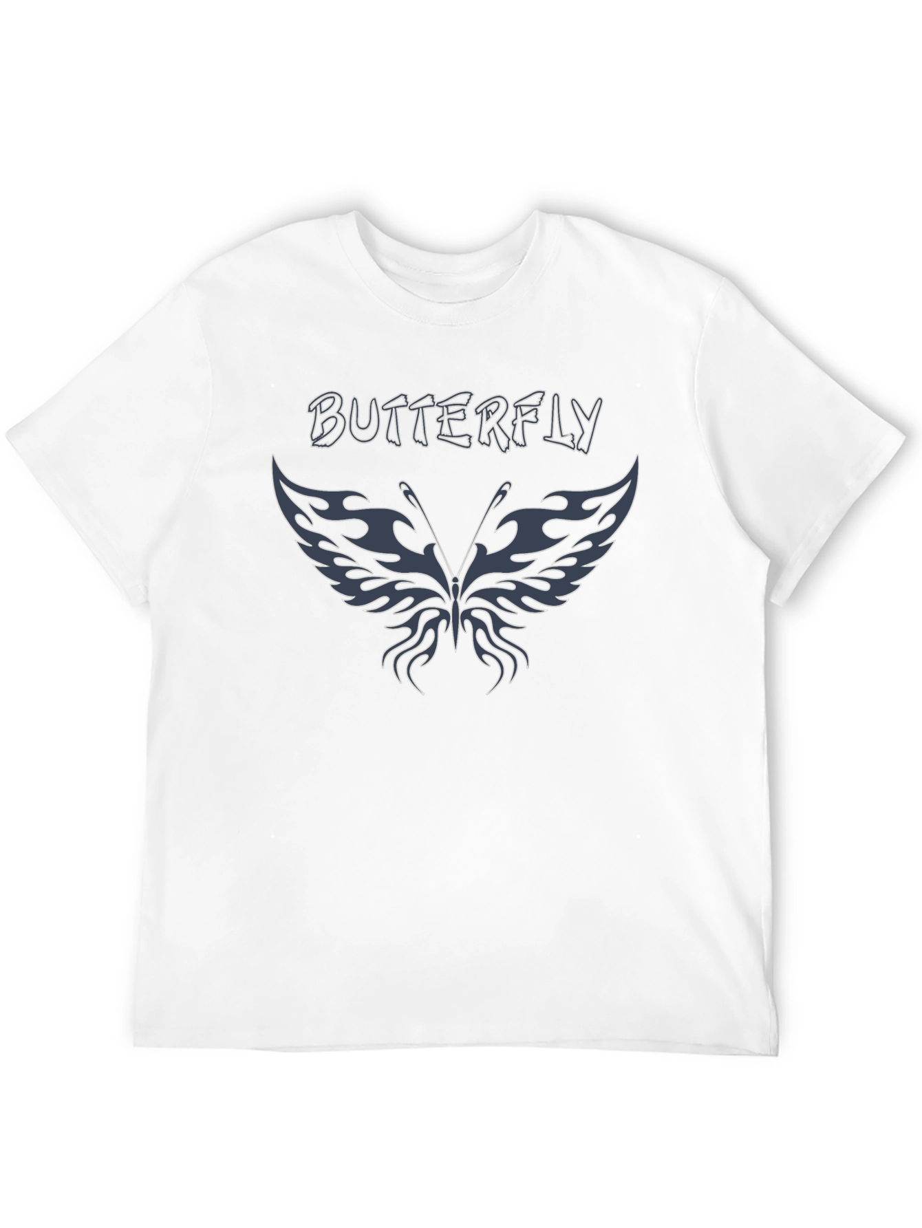 Butterfly Graphic Tee - Black Cotton Blend